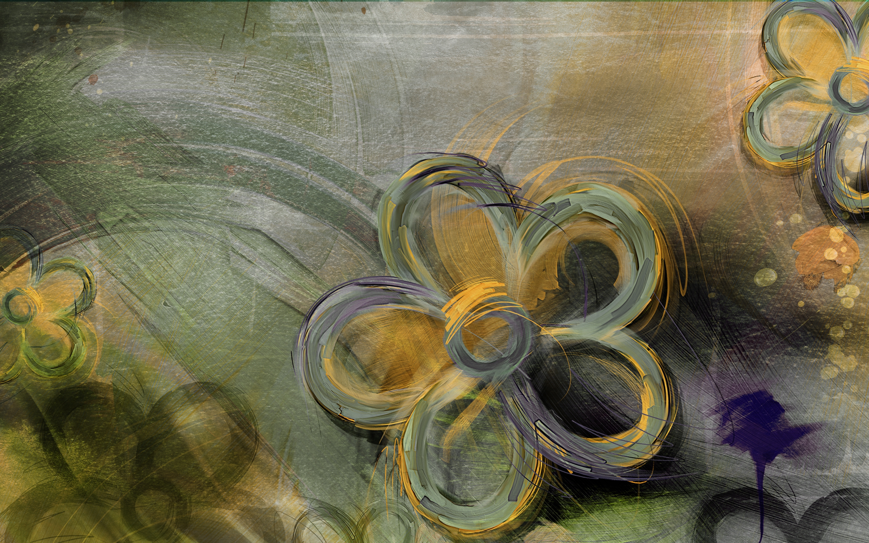 textures, flowers, texture, drawn, yellow green Aesthetic wallpaper