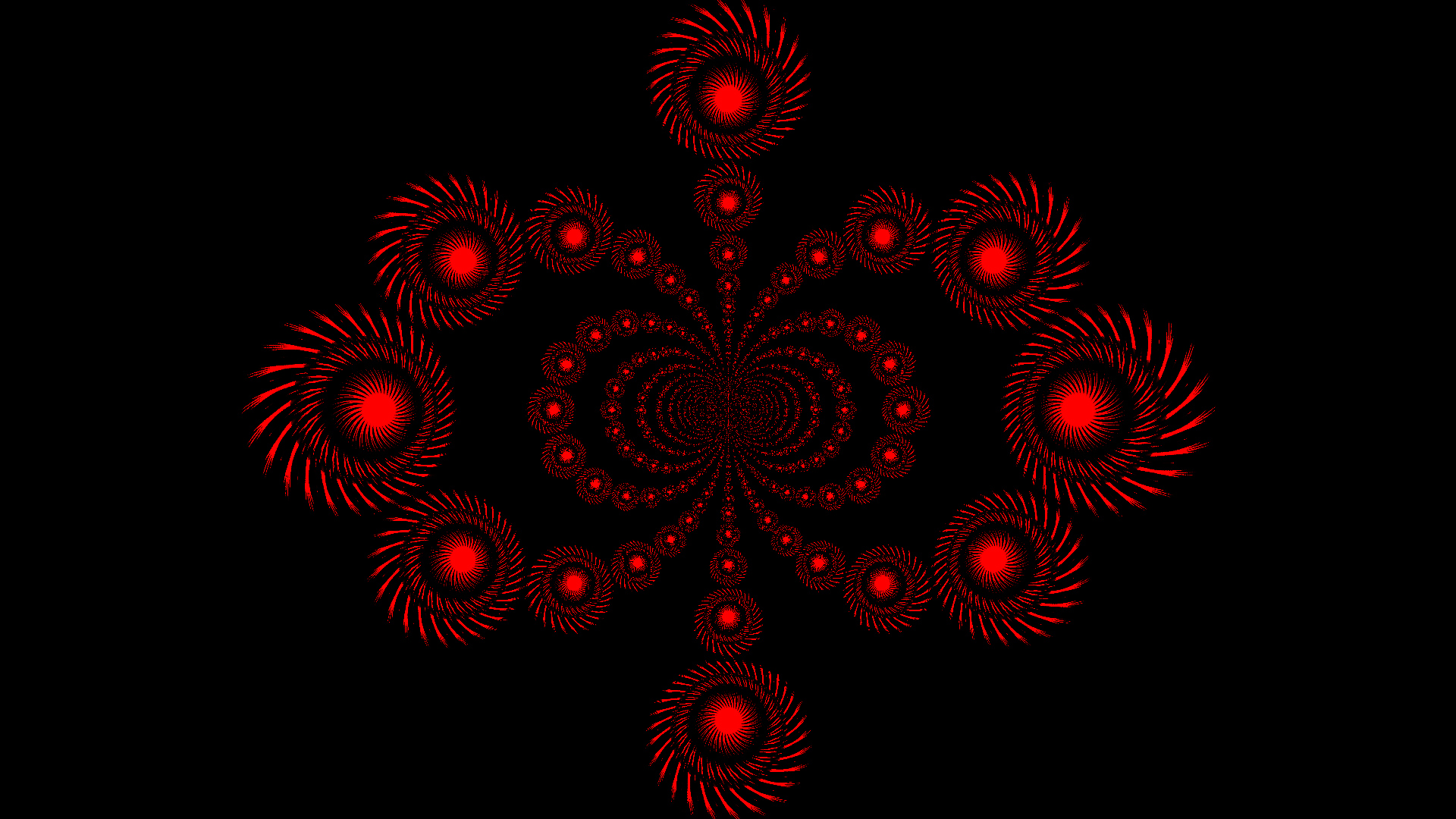 digital art, kaleidoscope, abstract, circle, red