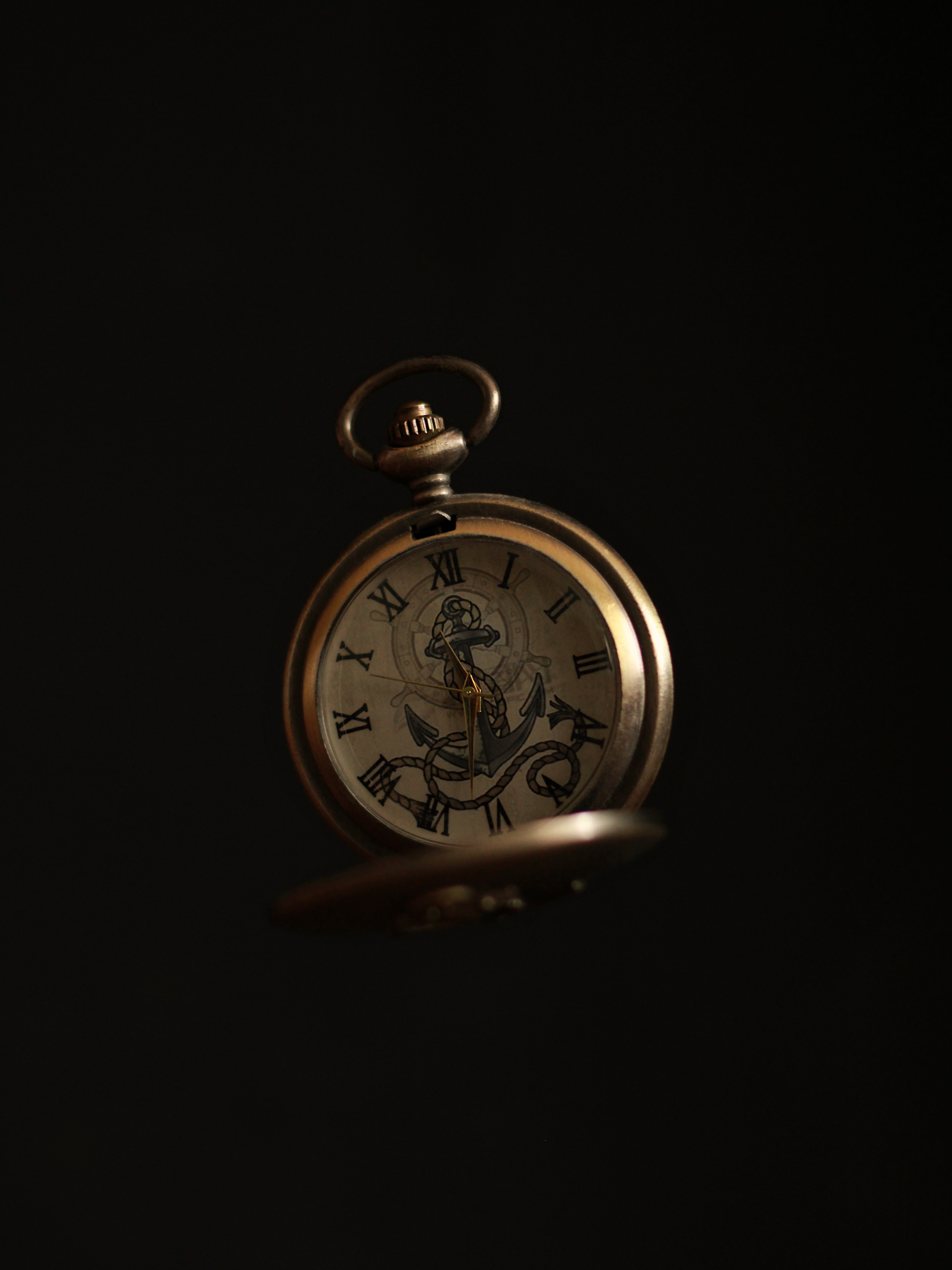 anchor, pocket watch, clock, miscellanea, miscellaneous, antique, antiques