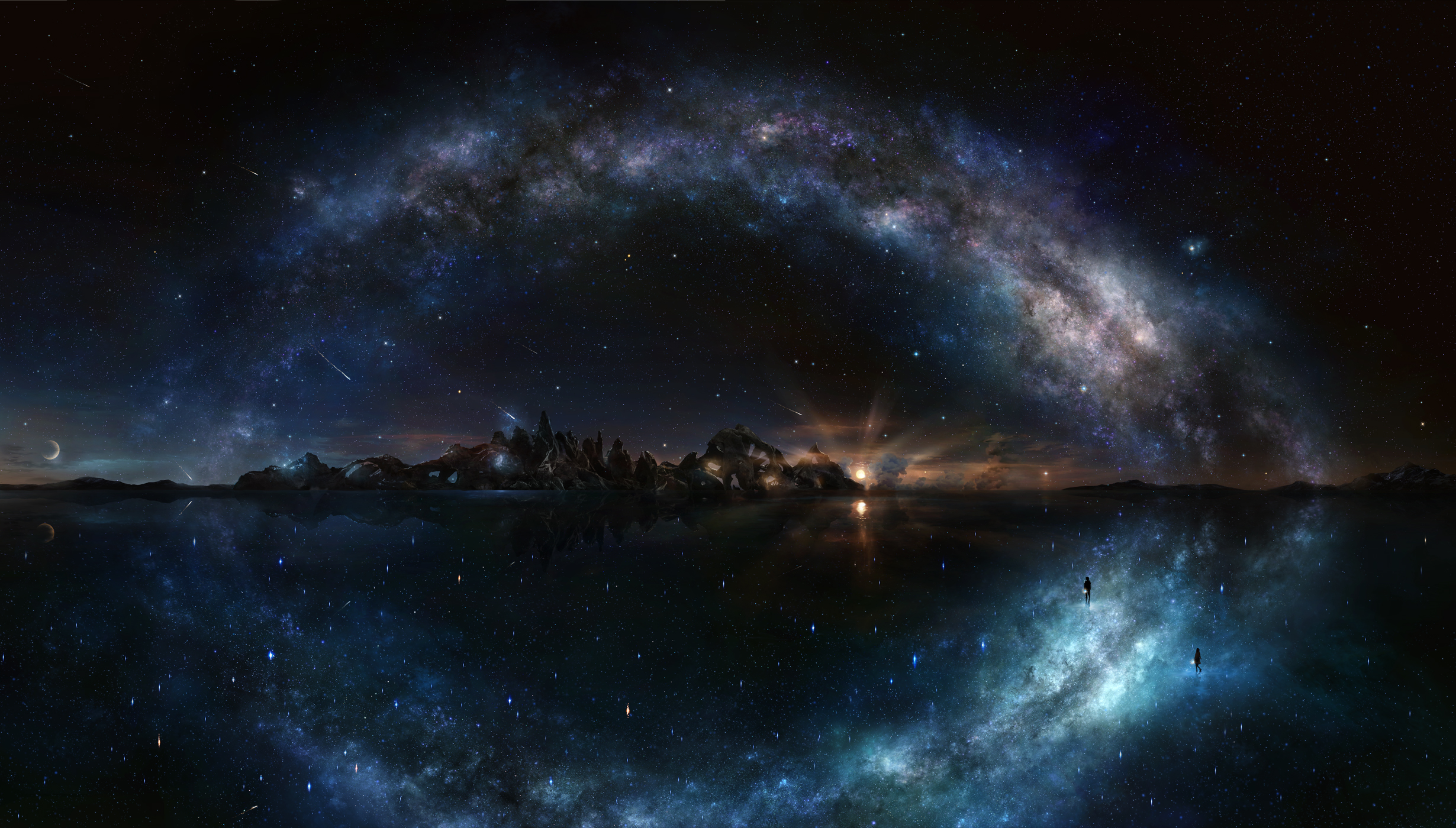 730023 скачать обои научная фантастика, ночное небо - заставки и картинки бесплатно