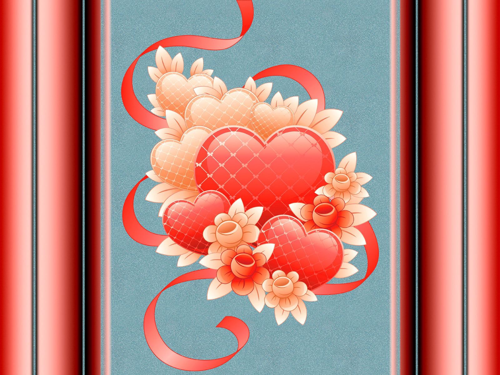 hearts, love, background, shine, light, tape mobile wallpaper