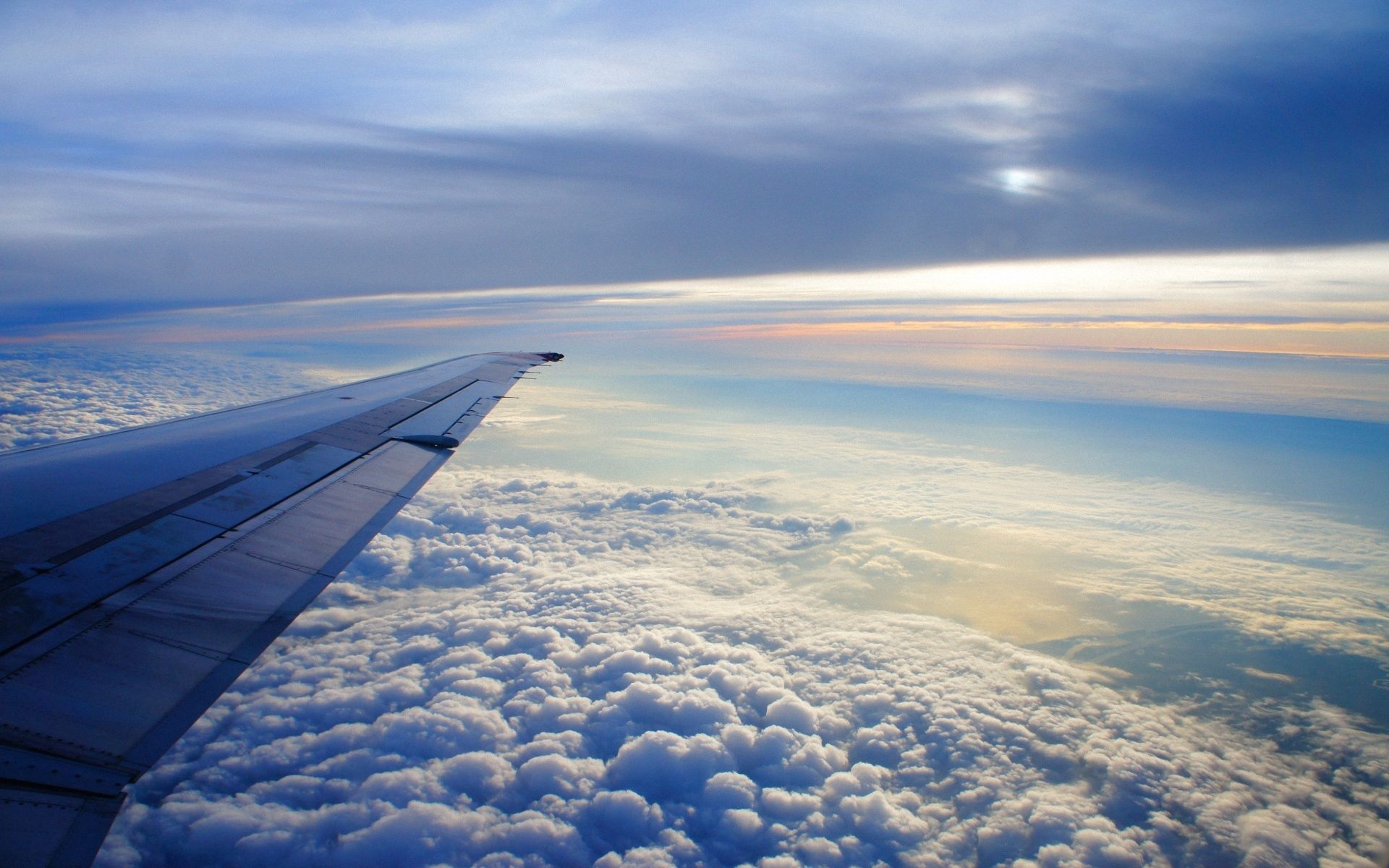 clouds, flight, steaming, sky Horizontal Wallpapers