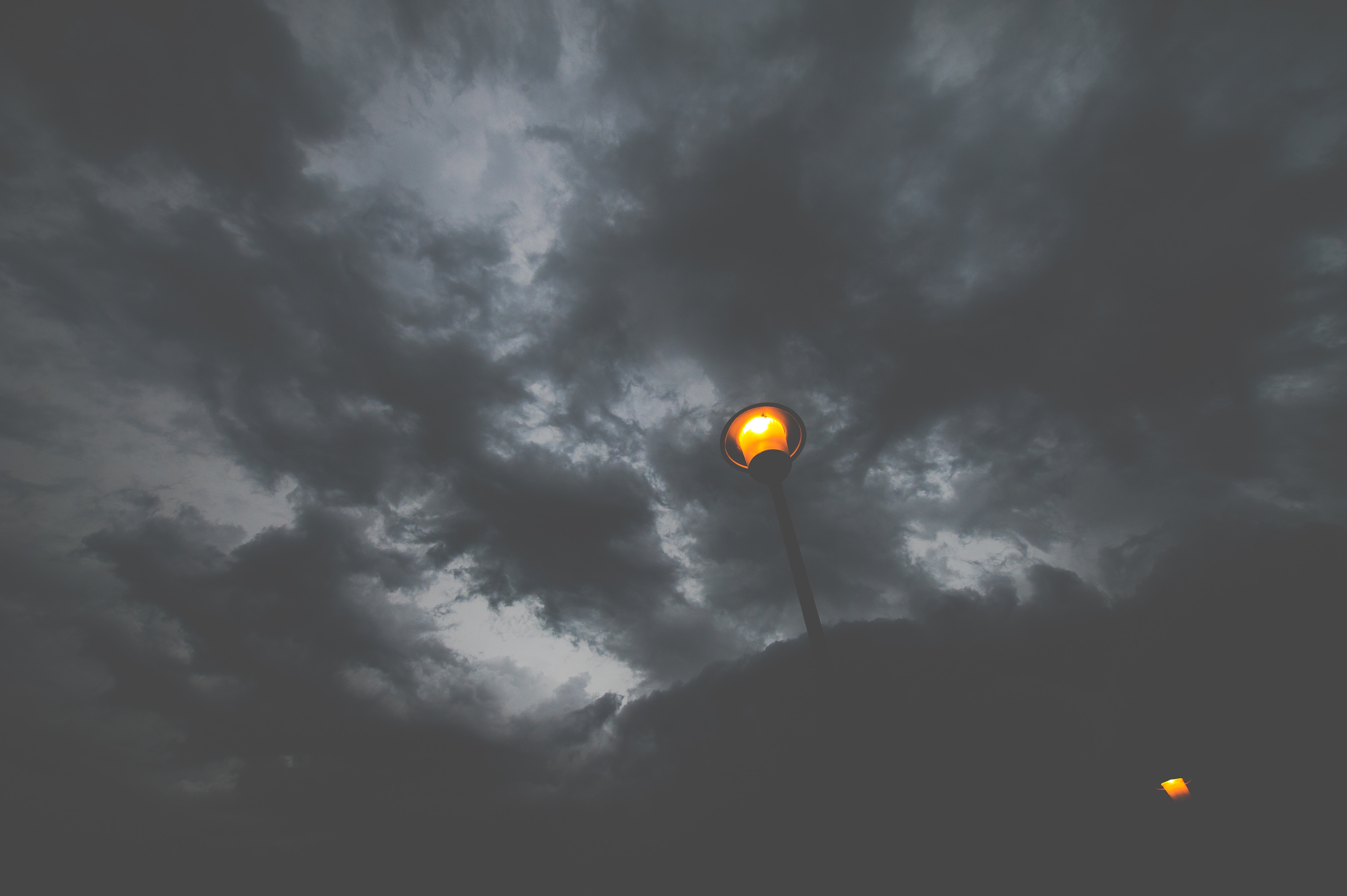 android mainly cloudy, clouds, dark, lamp, lantern, overcast