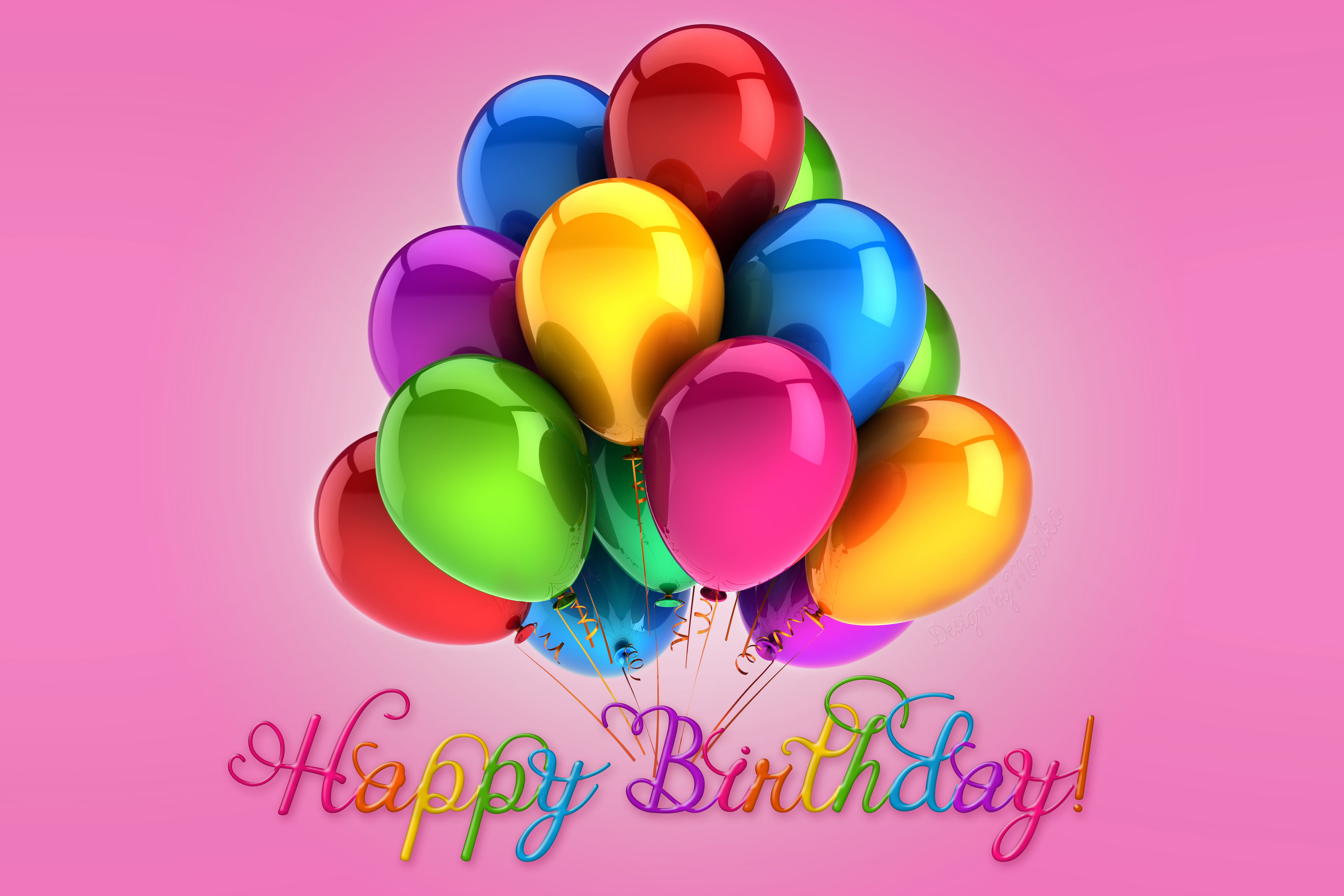 happy birthday, holiday, birthday, balloon, colorful HD wallpaper