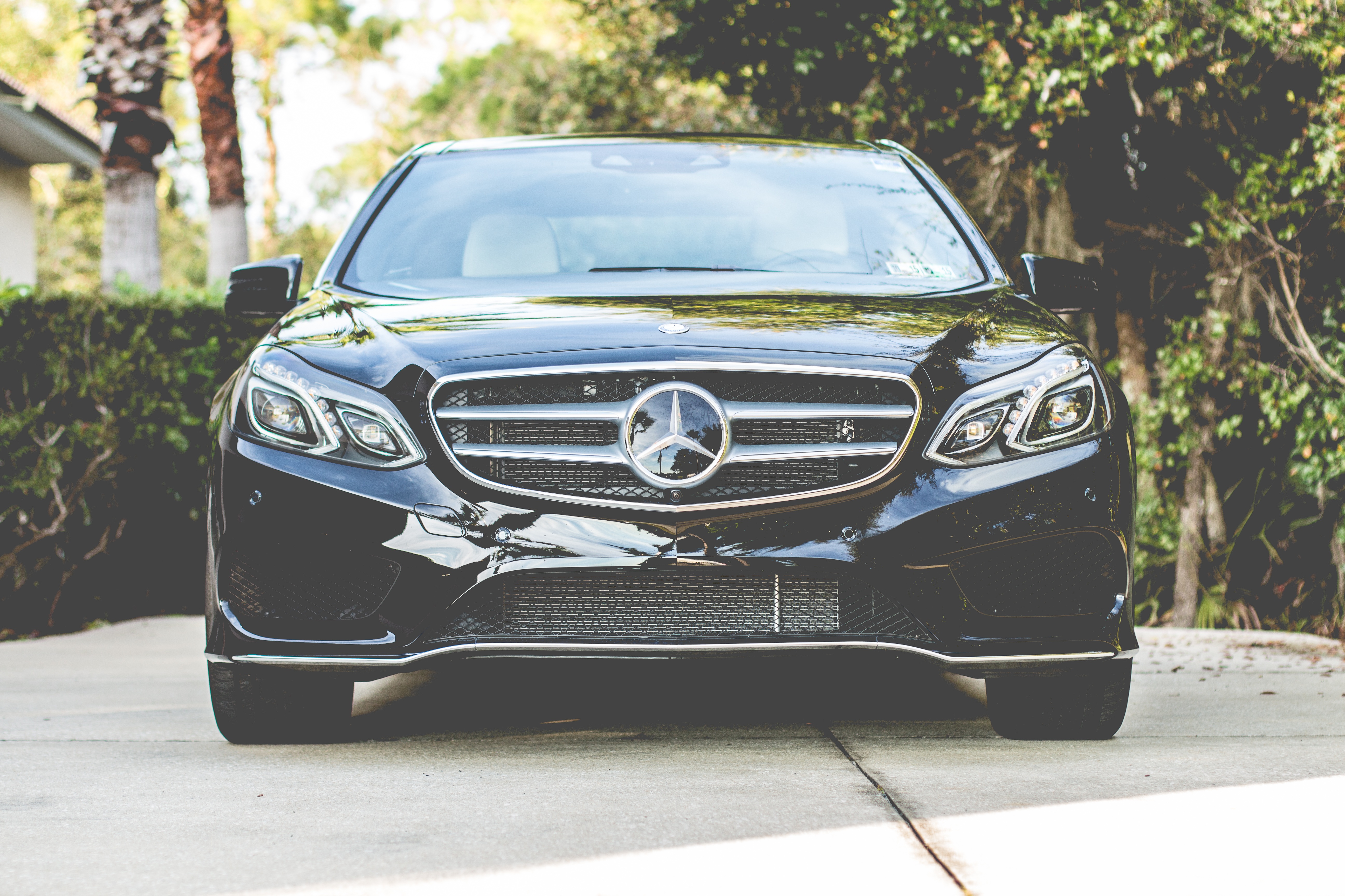 mercedes-benz, logo, cars, front view Ultrawide Wallpapers