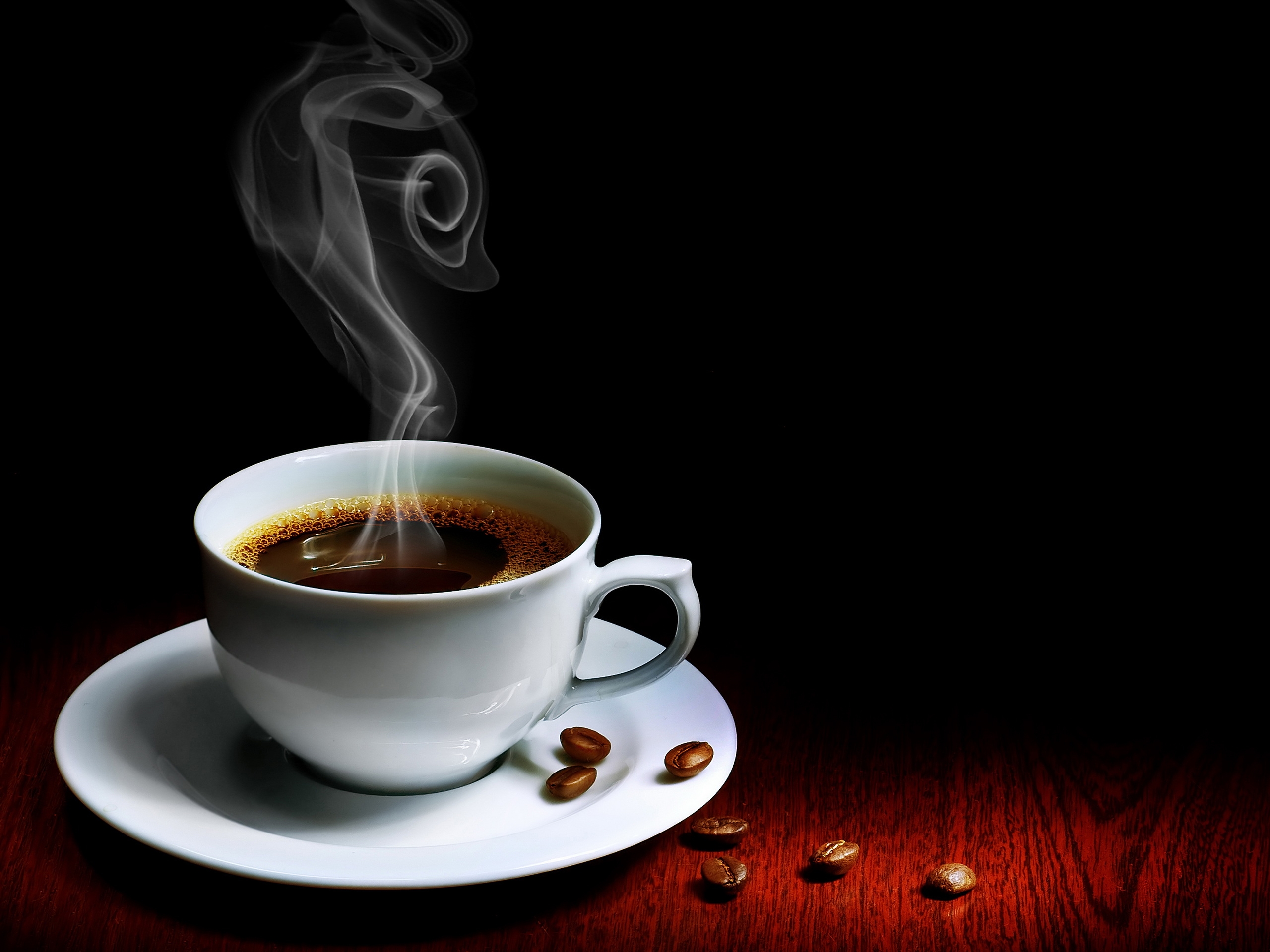 141102 download wallpaper coffee, food, cup, table, grains, steam, grain, hot screensavers and pictures for free