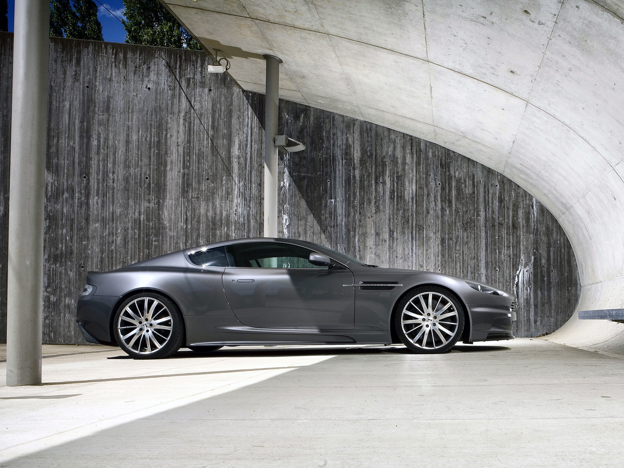 Download mobile wallpaper 2009, Dbs, Cars, Aston Martin, Grey, Auto, Side View for free.