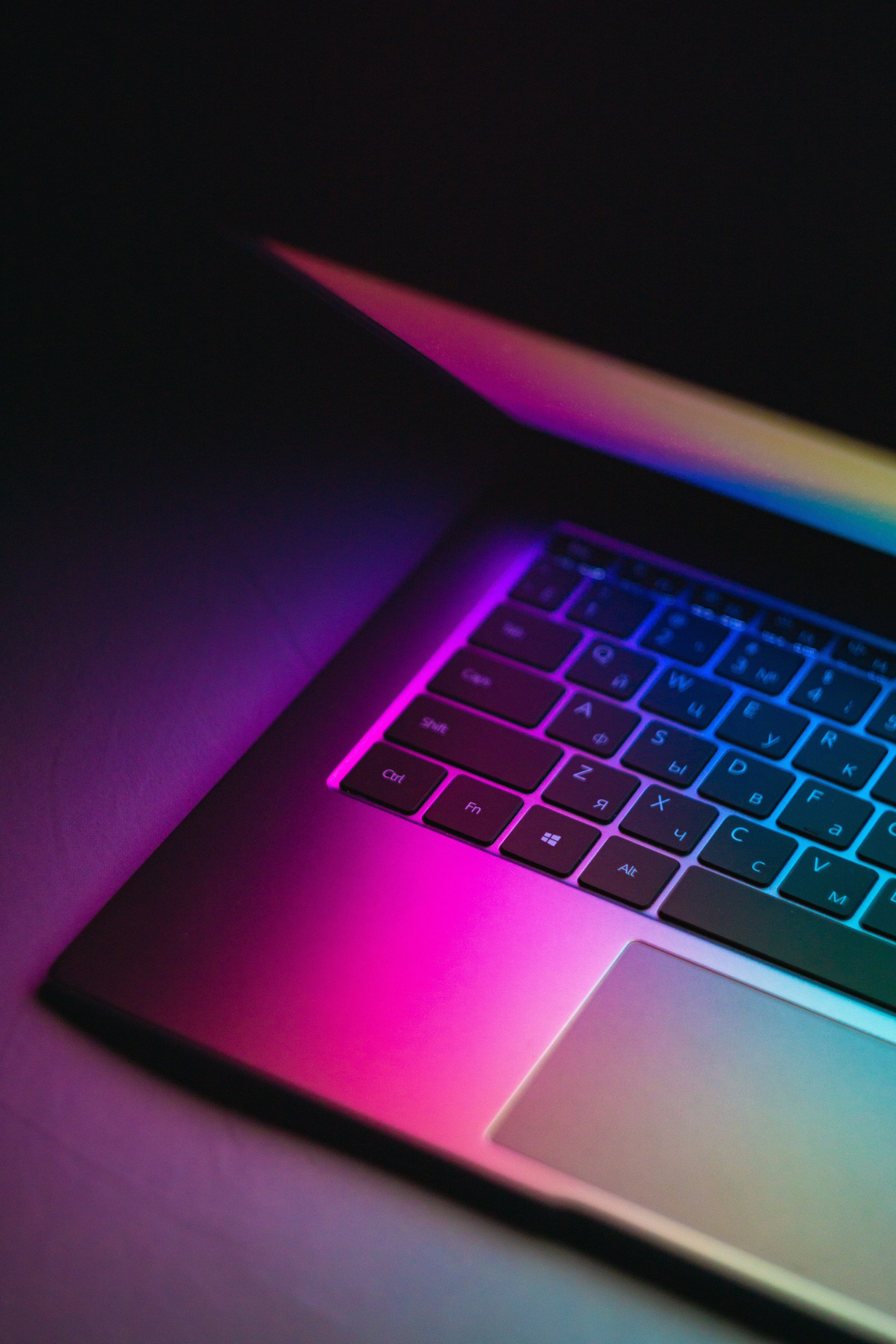 Desktop Backgrounds Laptop notebook, dark, keys, gradient