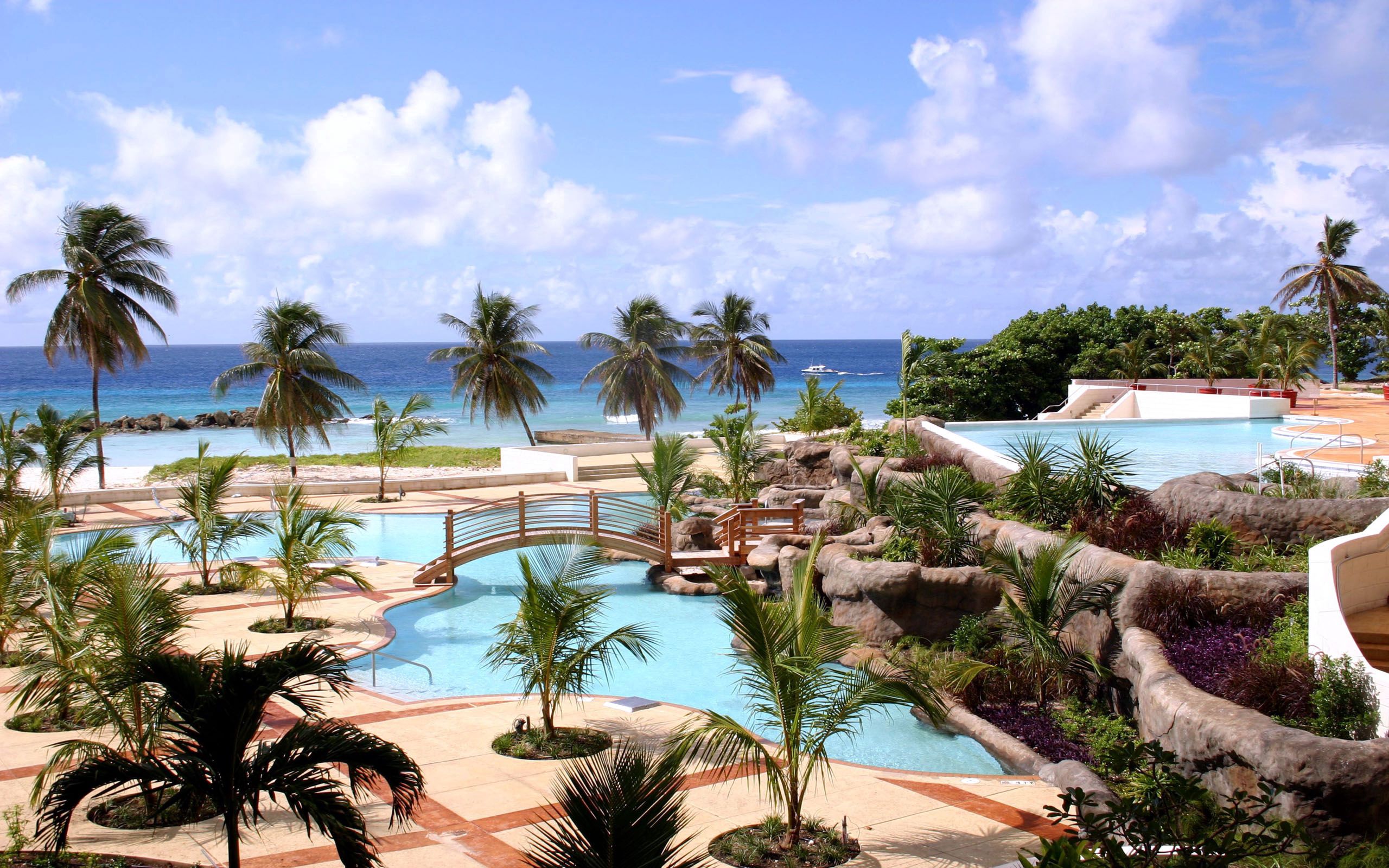 palms, resort, it's beautiful, tropics Panoramic Wallpapers