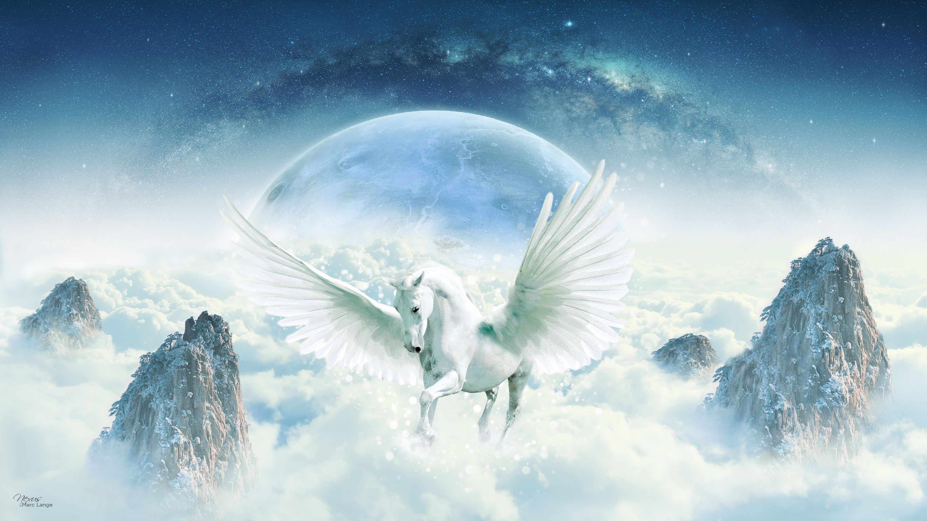 342351 download free White wallpapers for computer, stars, pegasus, fantasy, fantasy animals White pictures and backgrounds for desktop