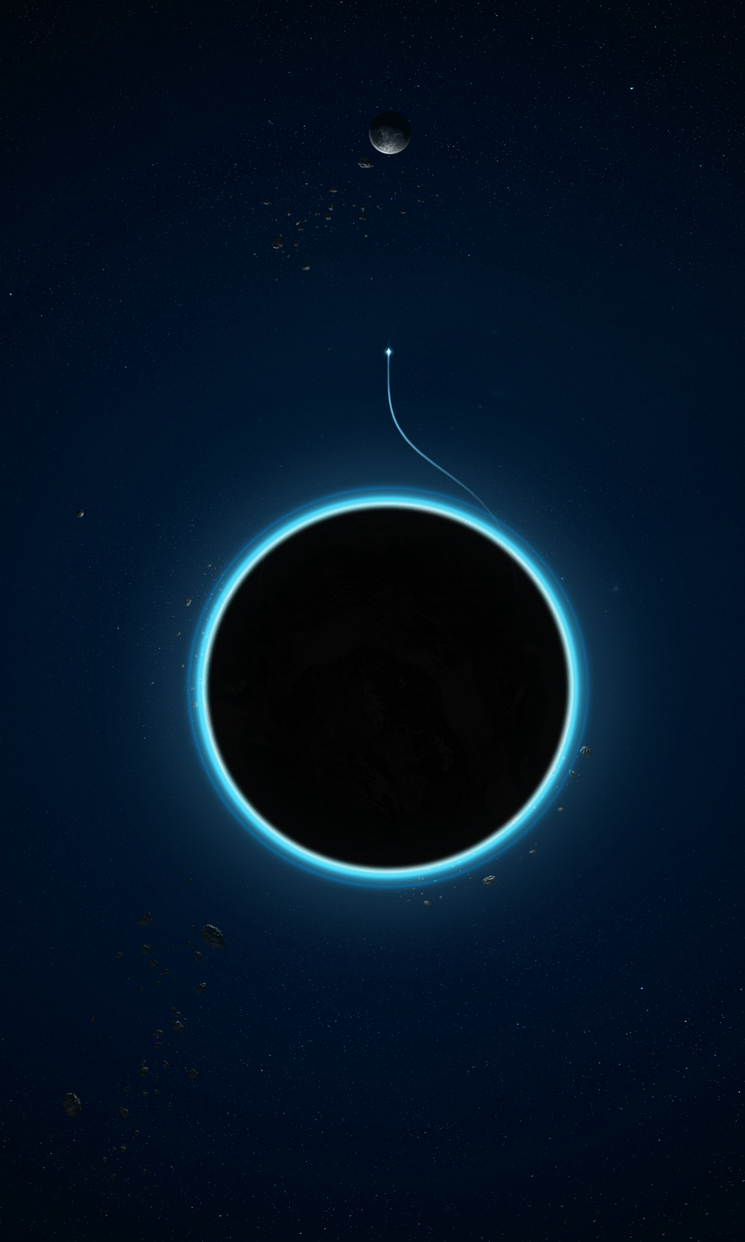 universe, dark, glow, planet, eclipse Smartphone Background