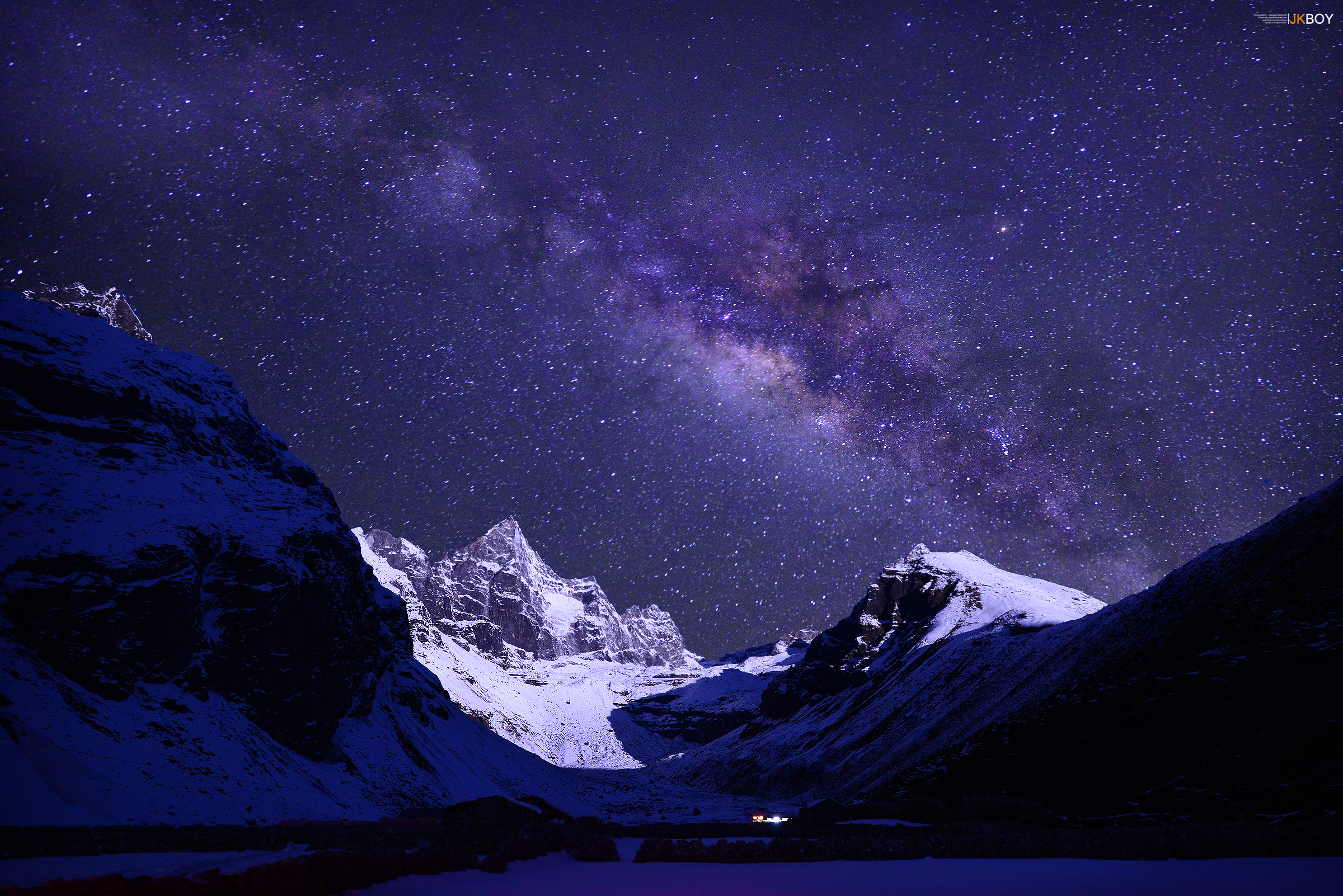 himalayas, earth, mount everest, nepal, night, mountains