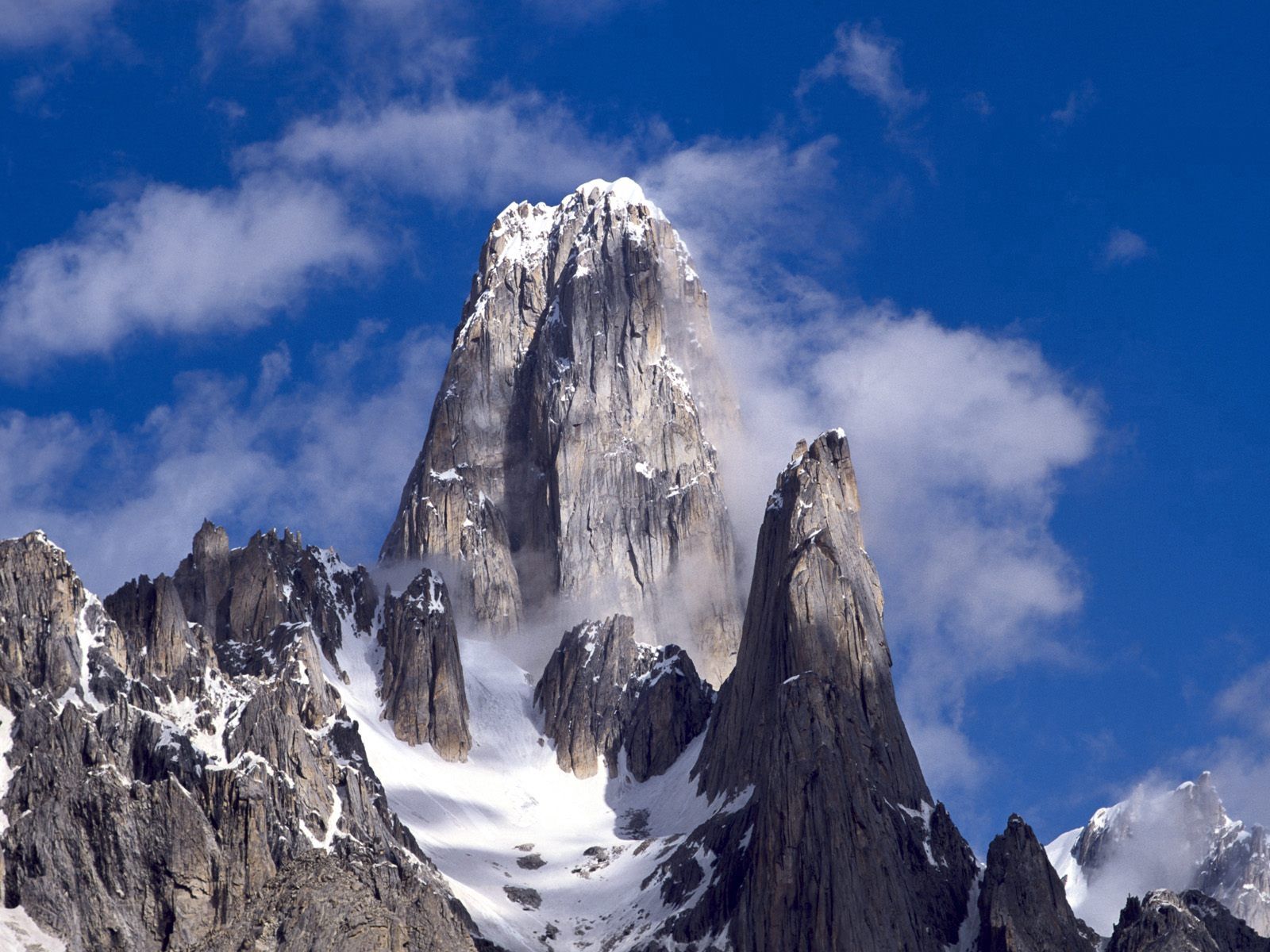 mountain, clouds, nature, rock, vertex, top, pakistan