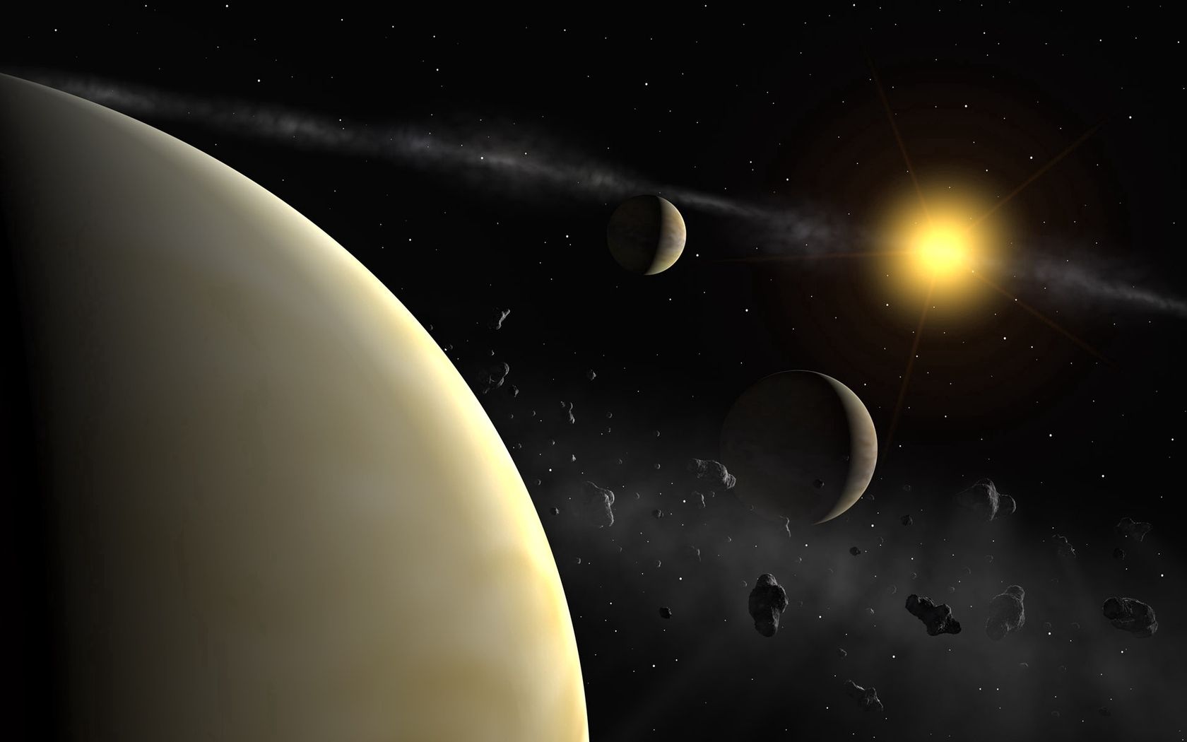157551 Hintergrundbild herunterladen planets, universum, sun, sterne, asteroiden - Bildschirmschoner und Bilder kostenlos