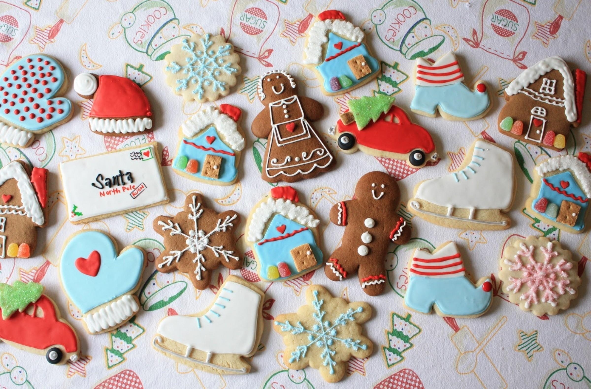 Sweets new year, cookies, snowflakes, holidays Lock Screen