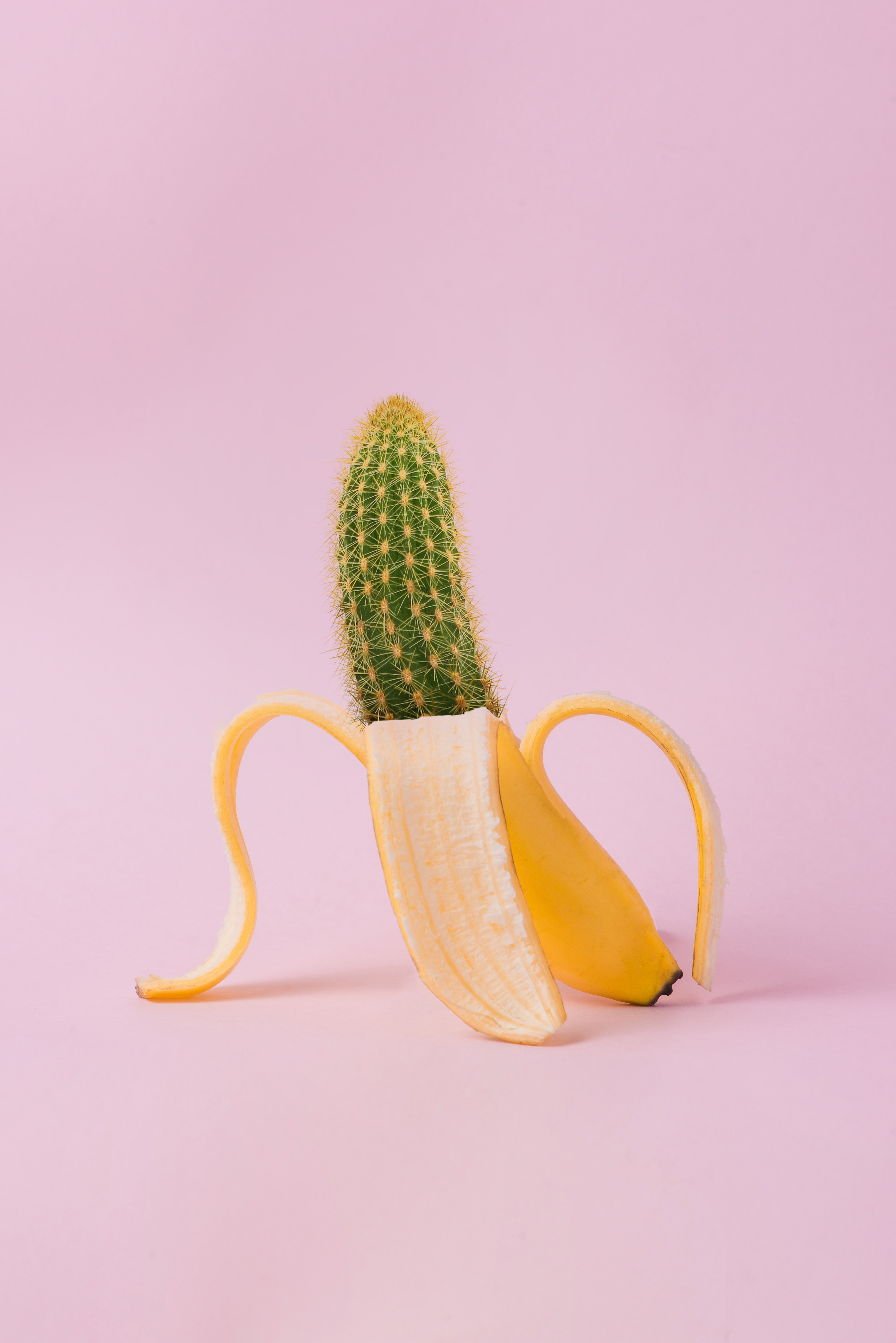 131611 Bildschirmschoner und Hintergrundbilder Banane auf Ihrem Telefon. Laden Sie kaktus, minimalismus, kreativ Bilder kostenlos herunter