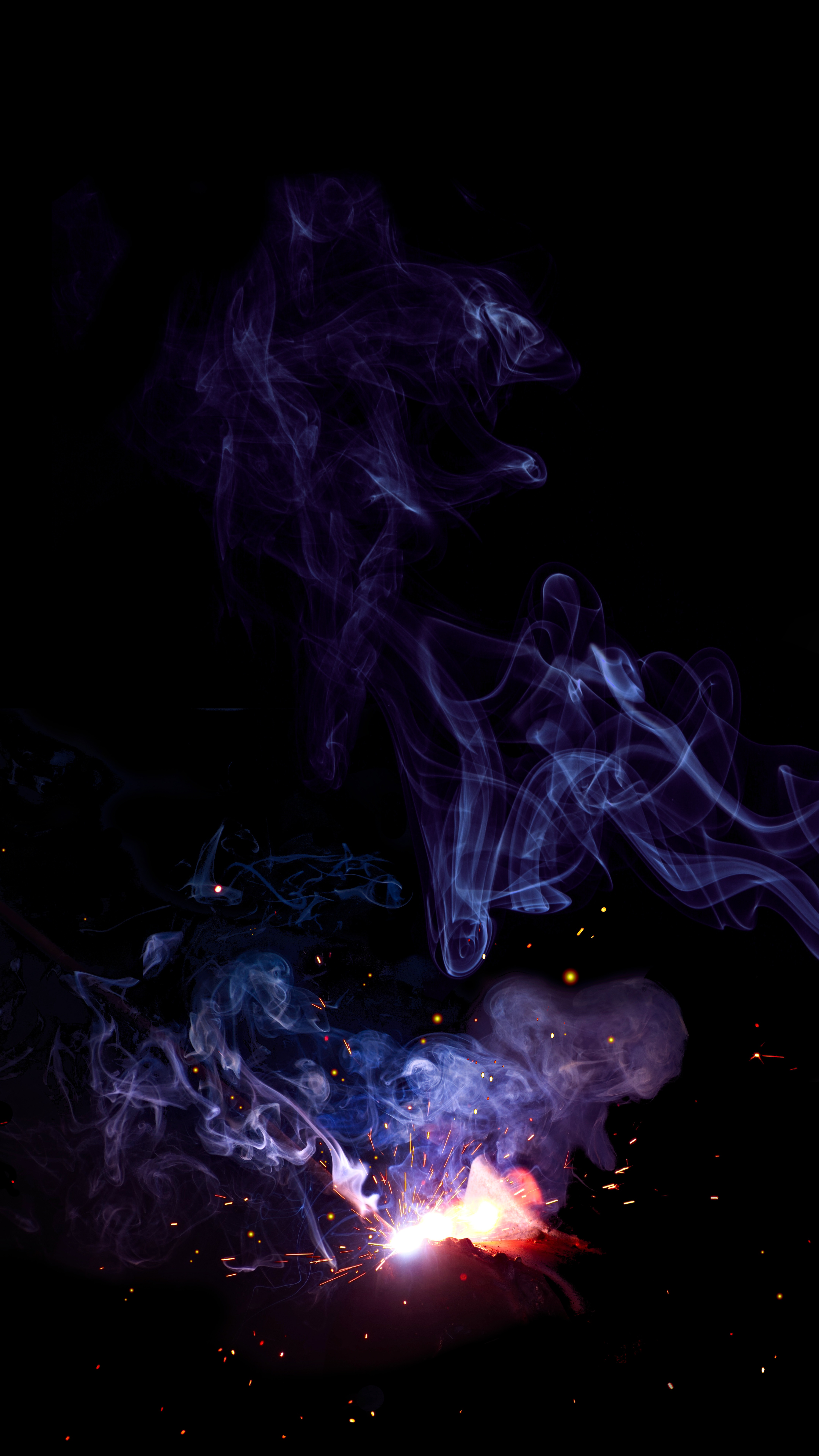 smoke, colored smoke, abstract, dark, sparks, coloured smoke Smartphone Background