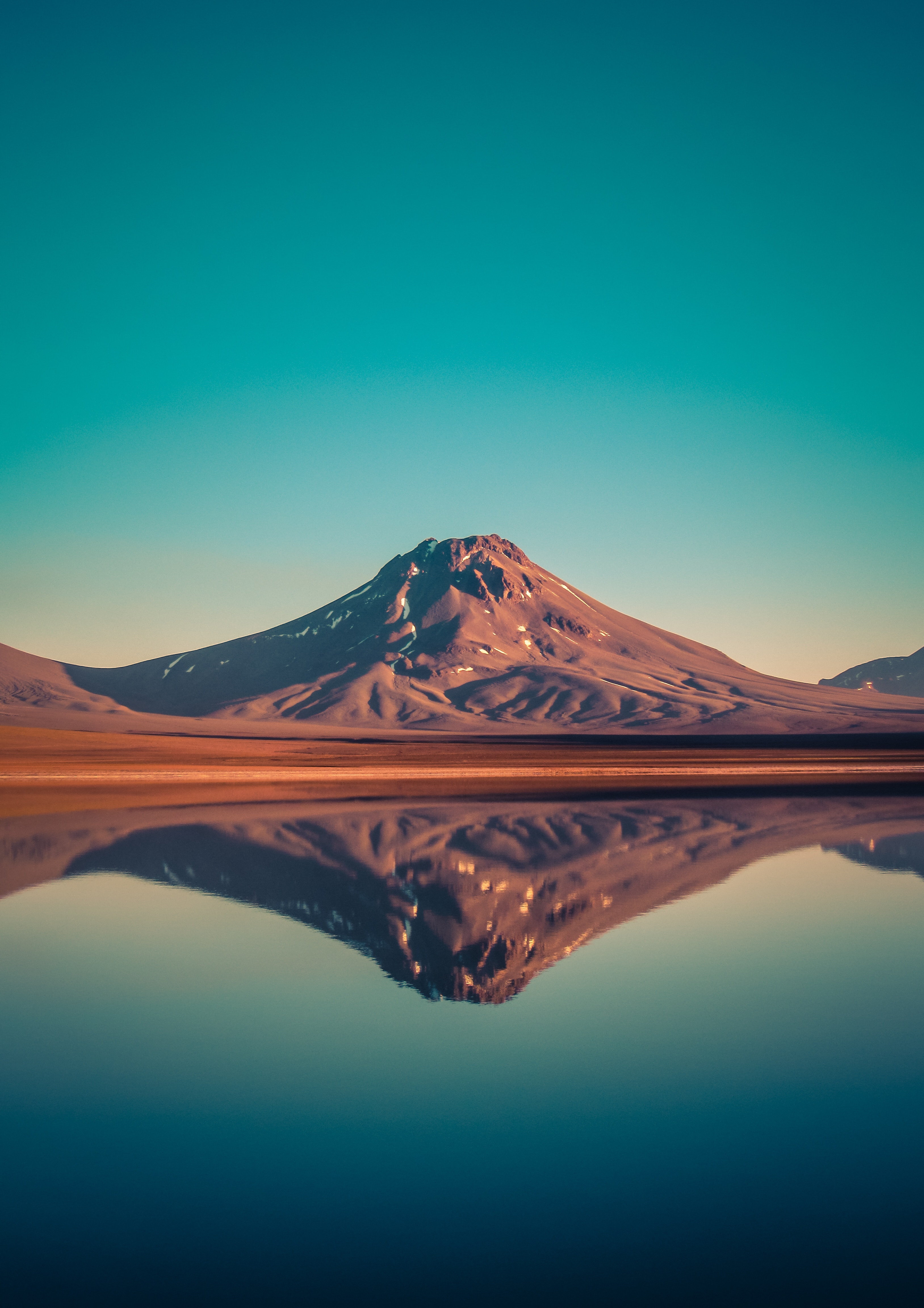 water, nature, mountain, reflection, lagoon, chile