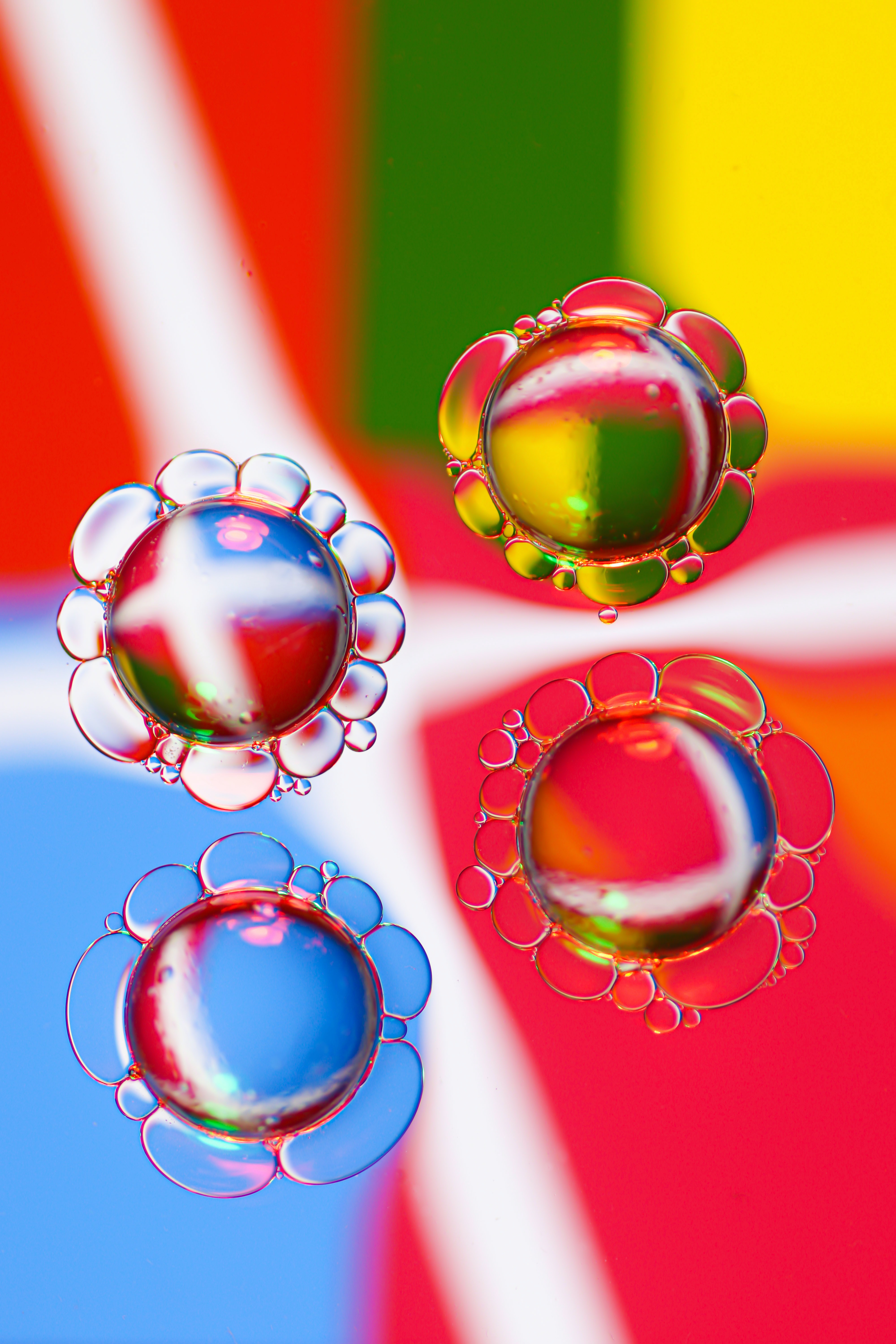 macro, transparent, multicolored, liquid Bubbles HQ Background Images