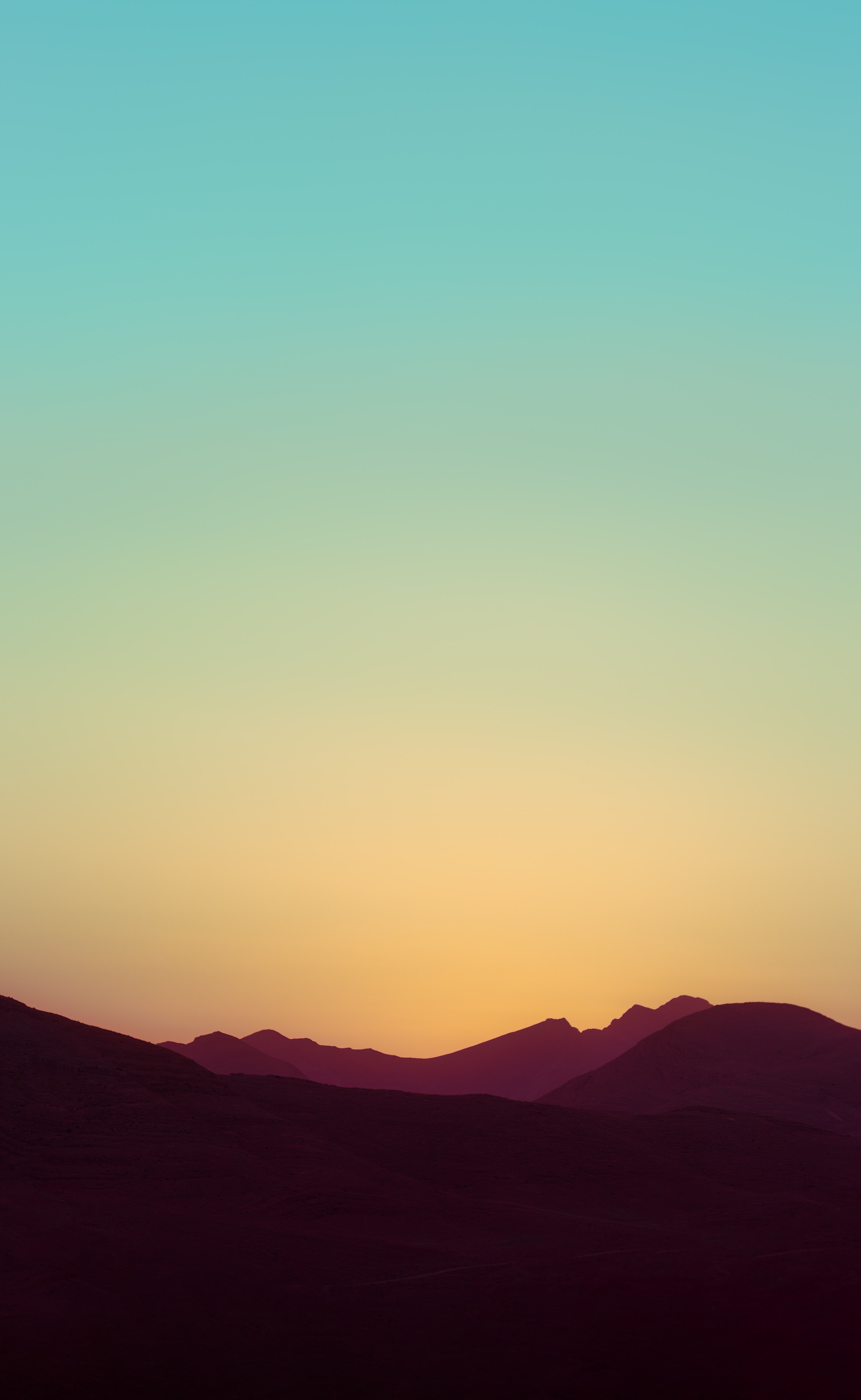 hills, nature, sunset, sky, relief QHD