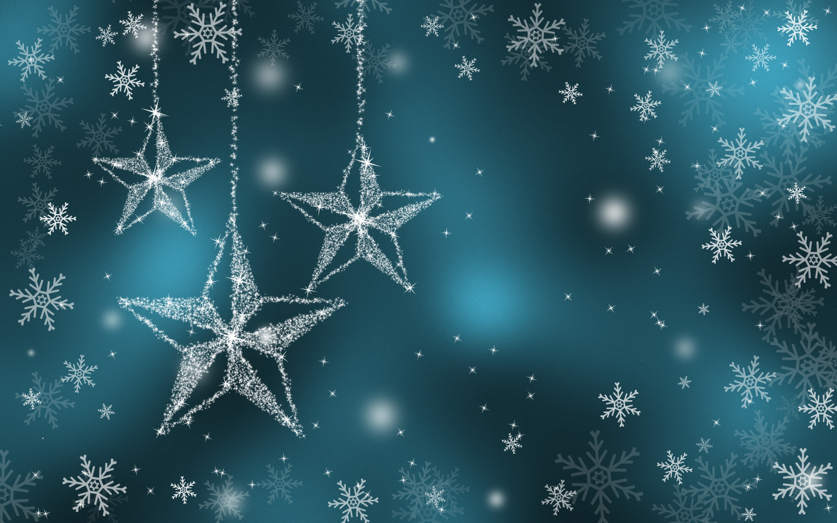 Ultra HD 4K star, snowflake, blue, christmas