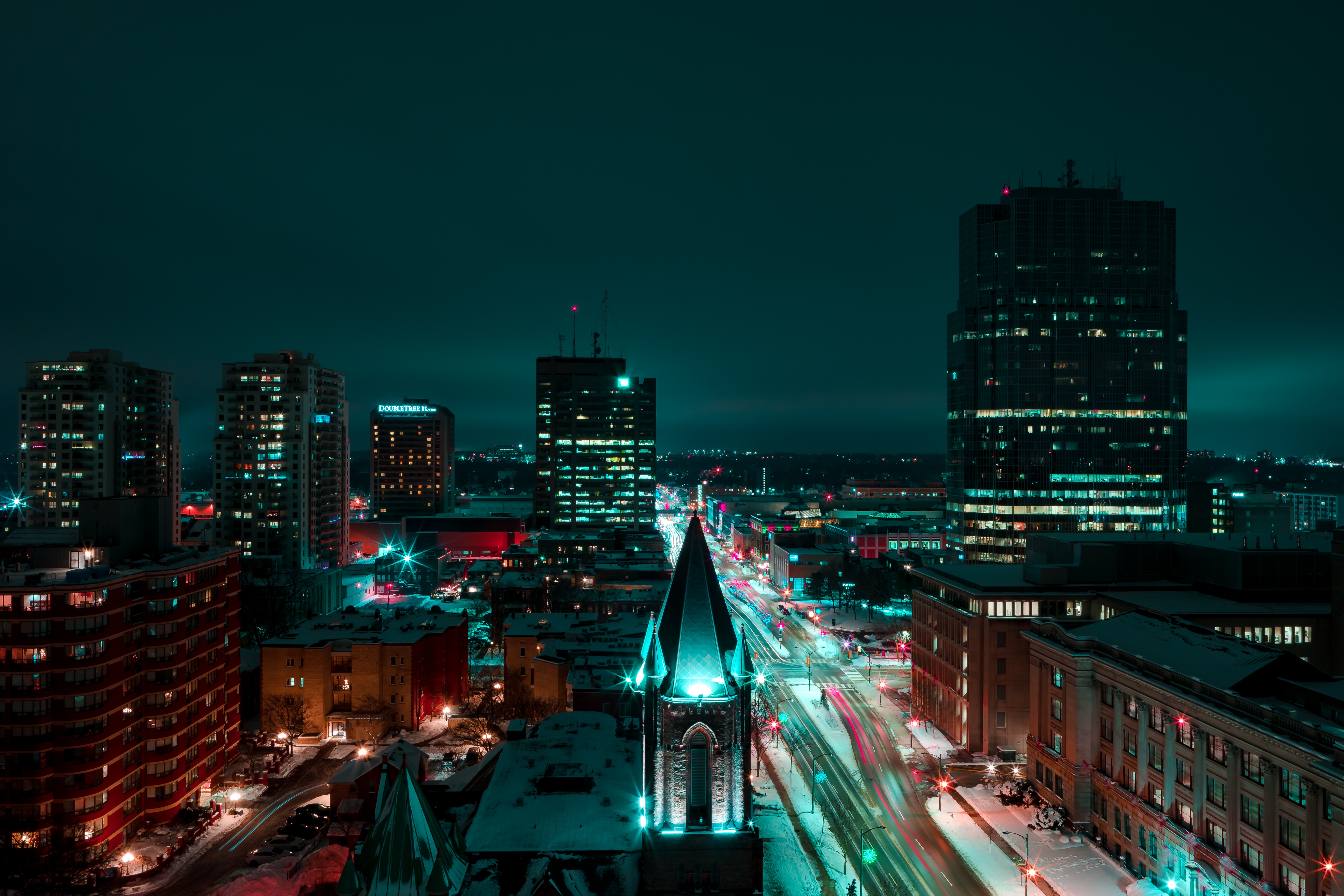 Canada london, cities, night city, building Free Stock Photos