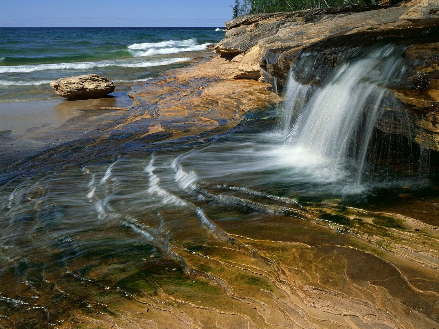 Laden Sie das Landschaft, Sea, Strand, Wasserfälle-Bild kostenlos auf Ihren PC-Desktop herunter