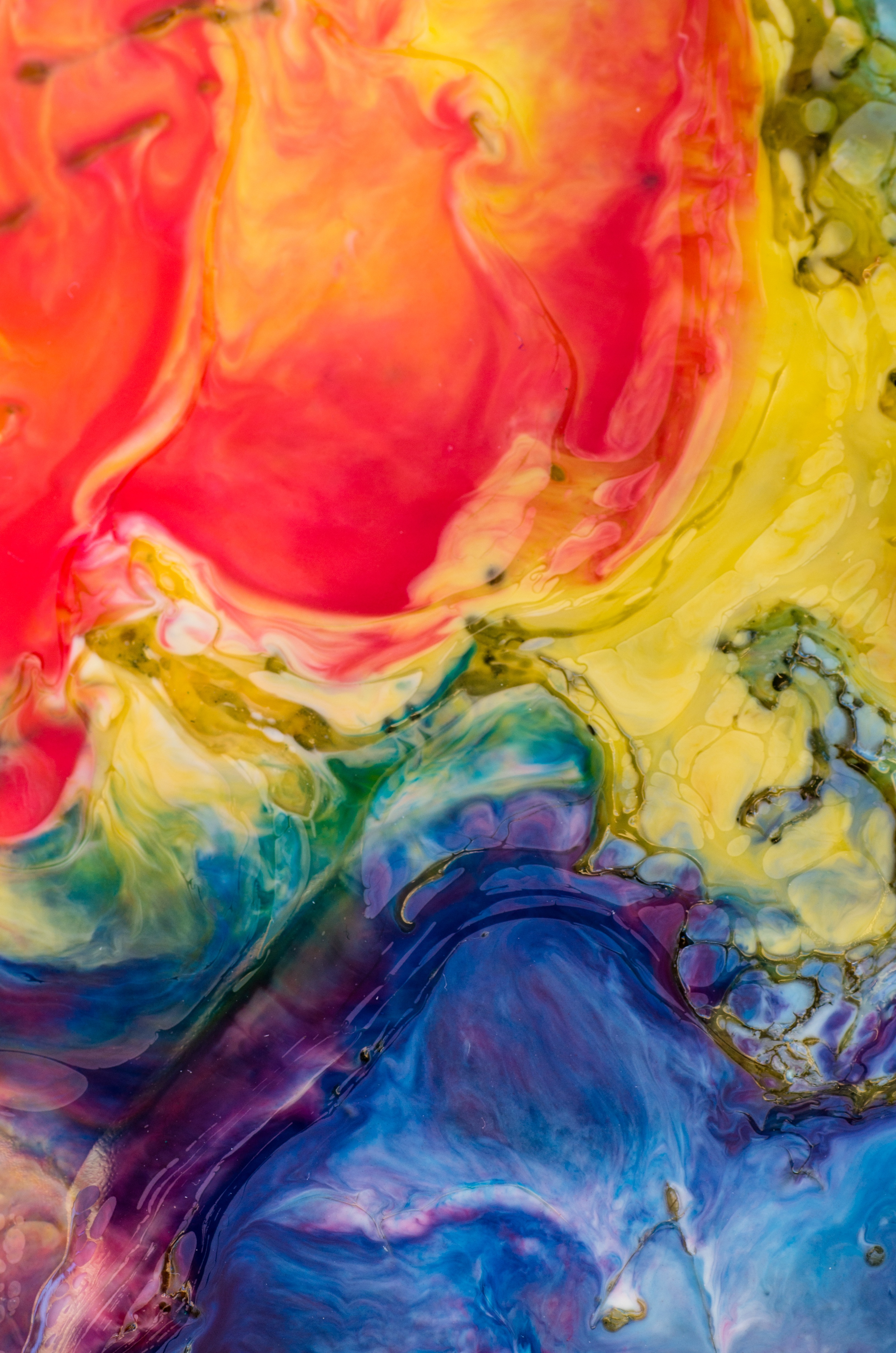 colourful, colorful, motley, abstract, multicolored, paint, stains, spots UHD