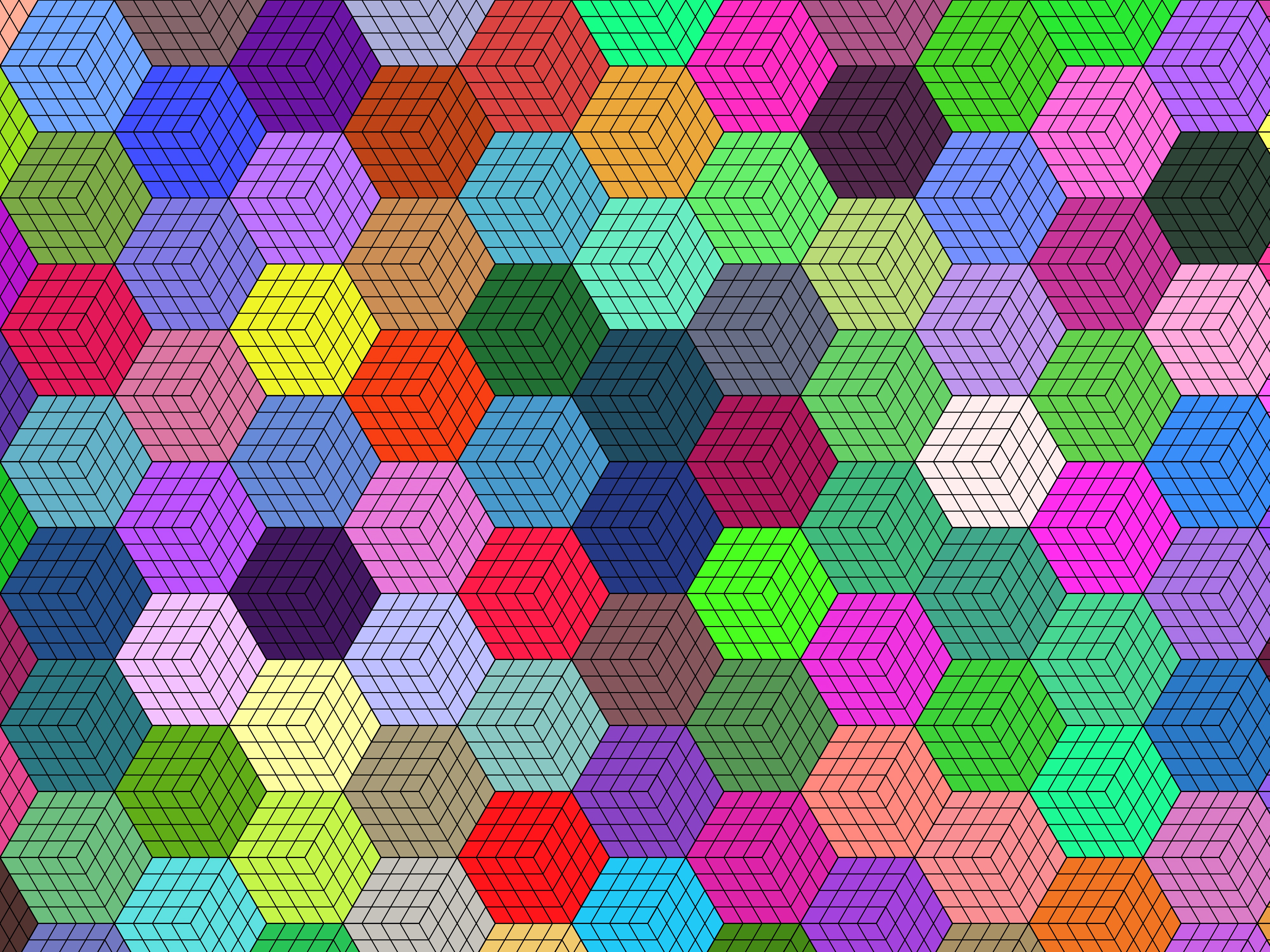 mosaic, motley, hexagons, multicolored 1080p pic
