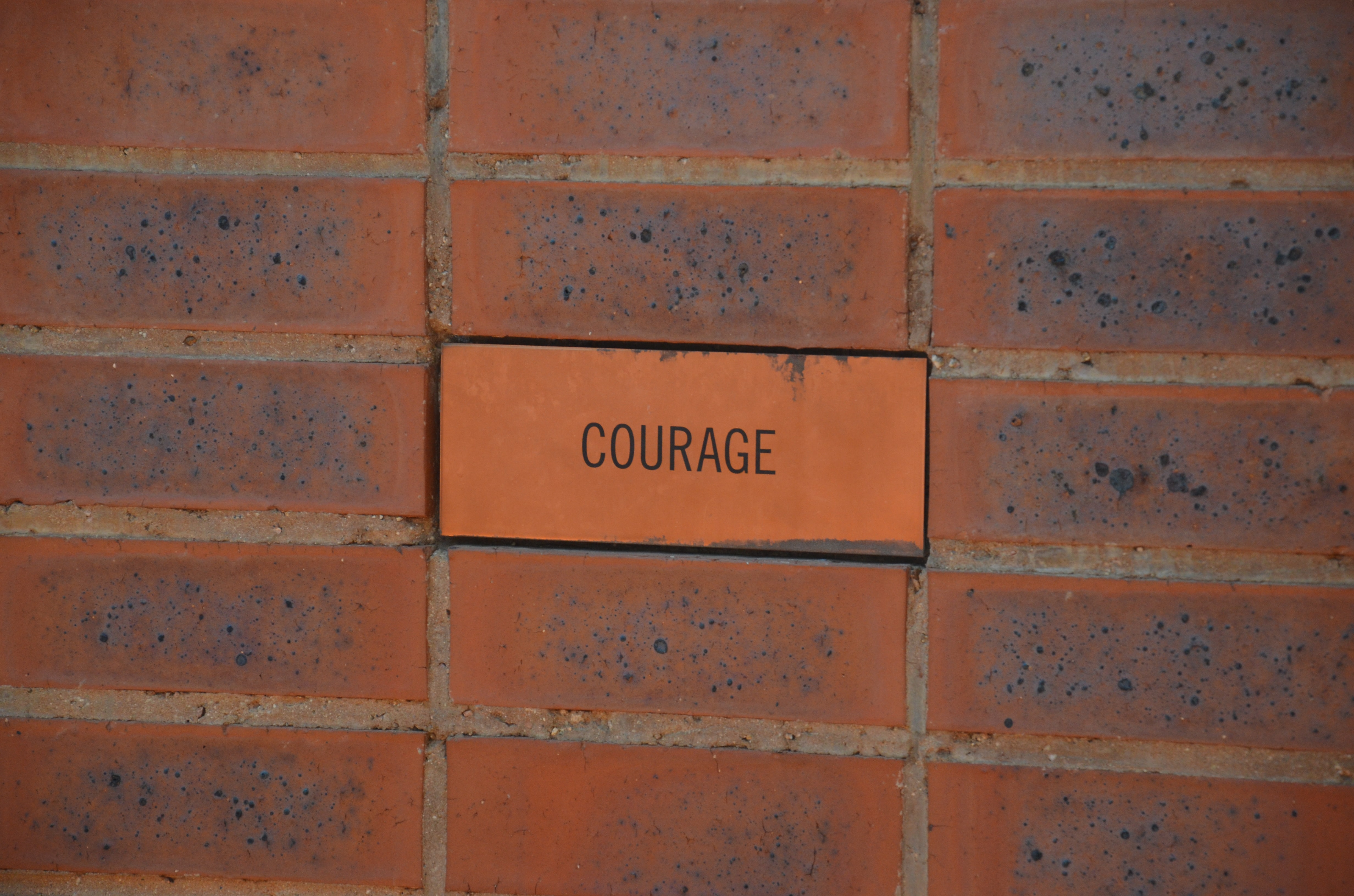 words, inscription, text, word, brick, courage