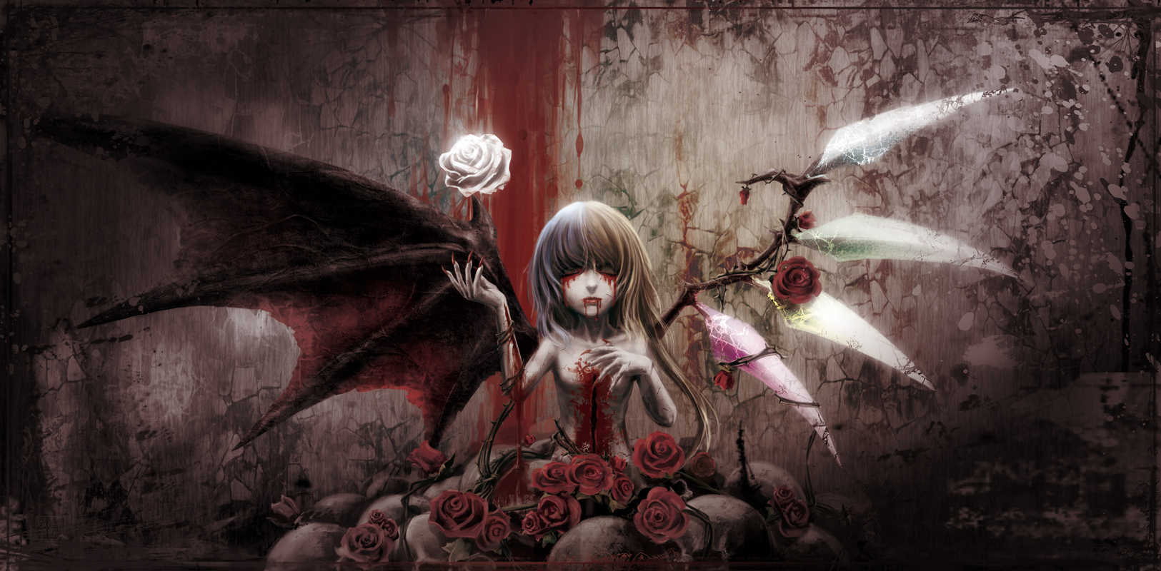 horror, flandre scarlet, anime, touhou, blood, remilia scarlet, vampire 4K