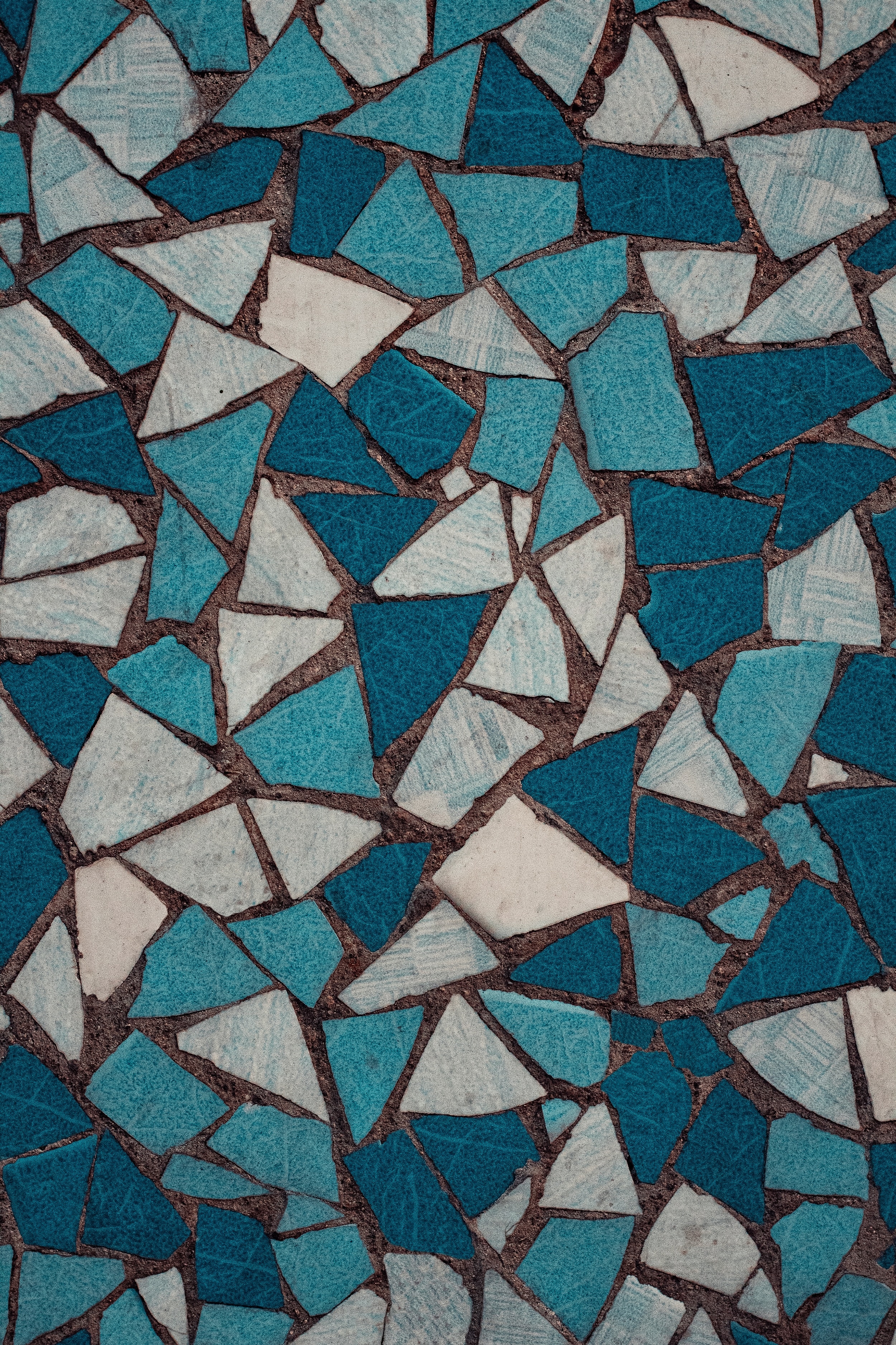 mosaic, white, blue, texture, textures, shards, smithereens 4K
