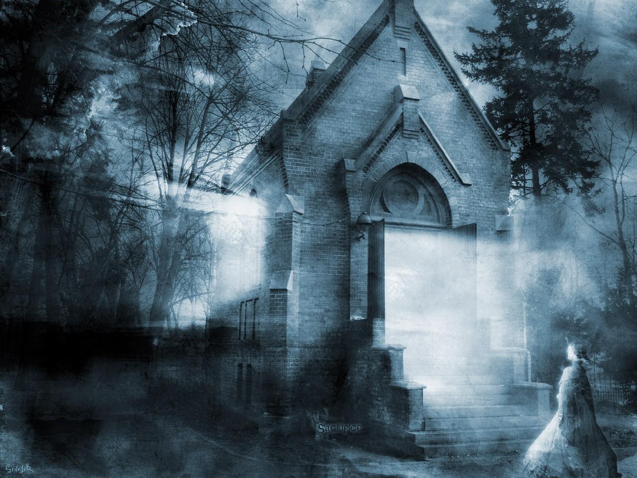 fog, church, ghost, dark