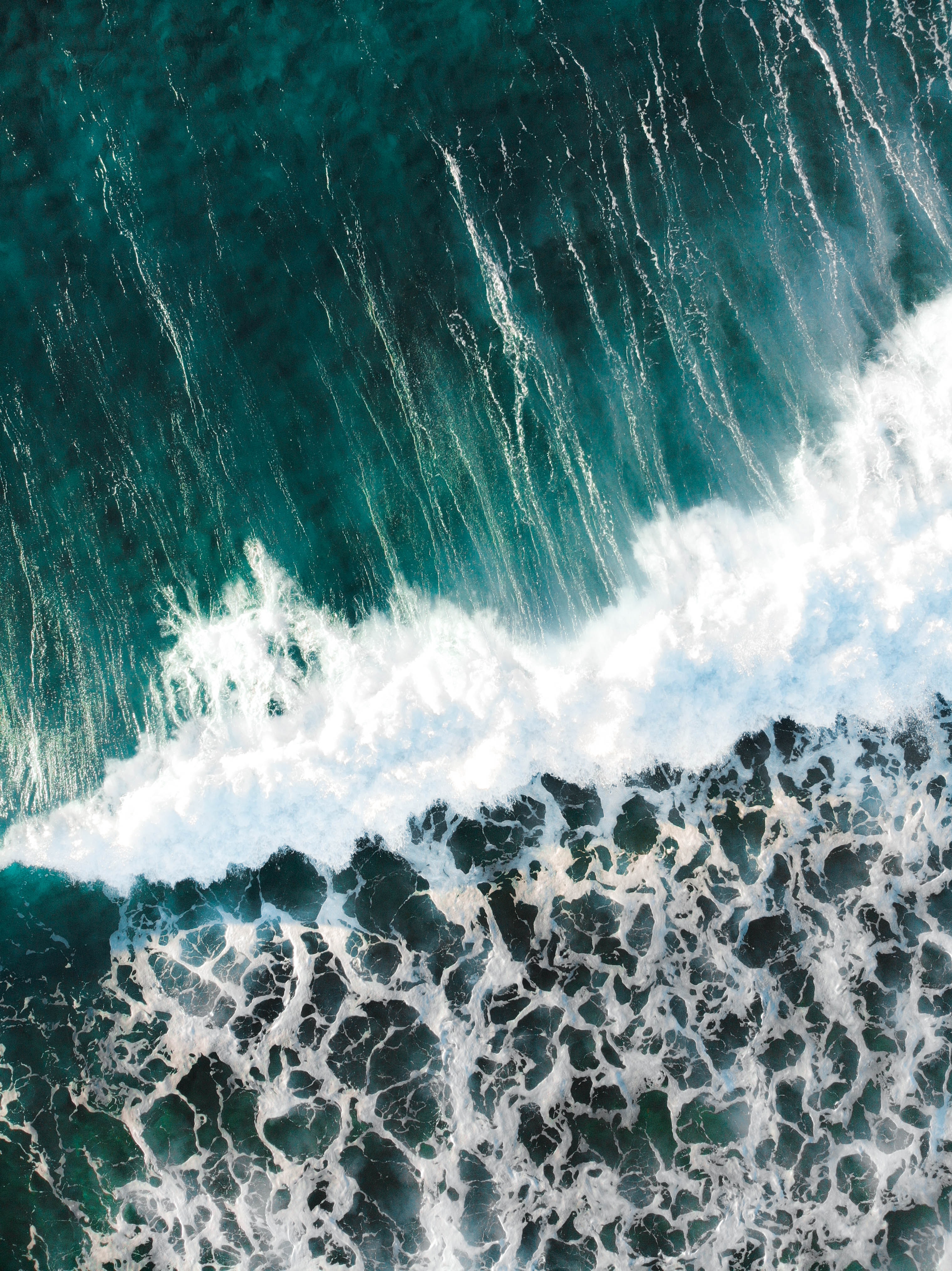 Mobile wallpaper waves, nature, water, foam, surf