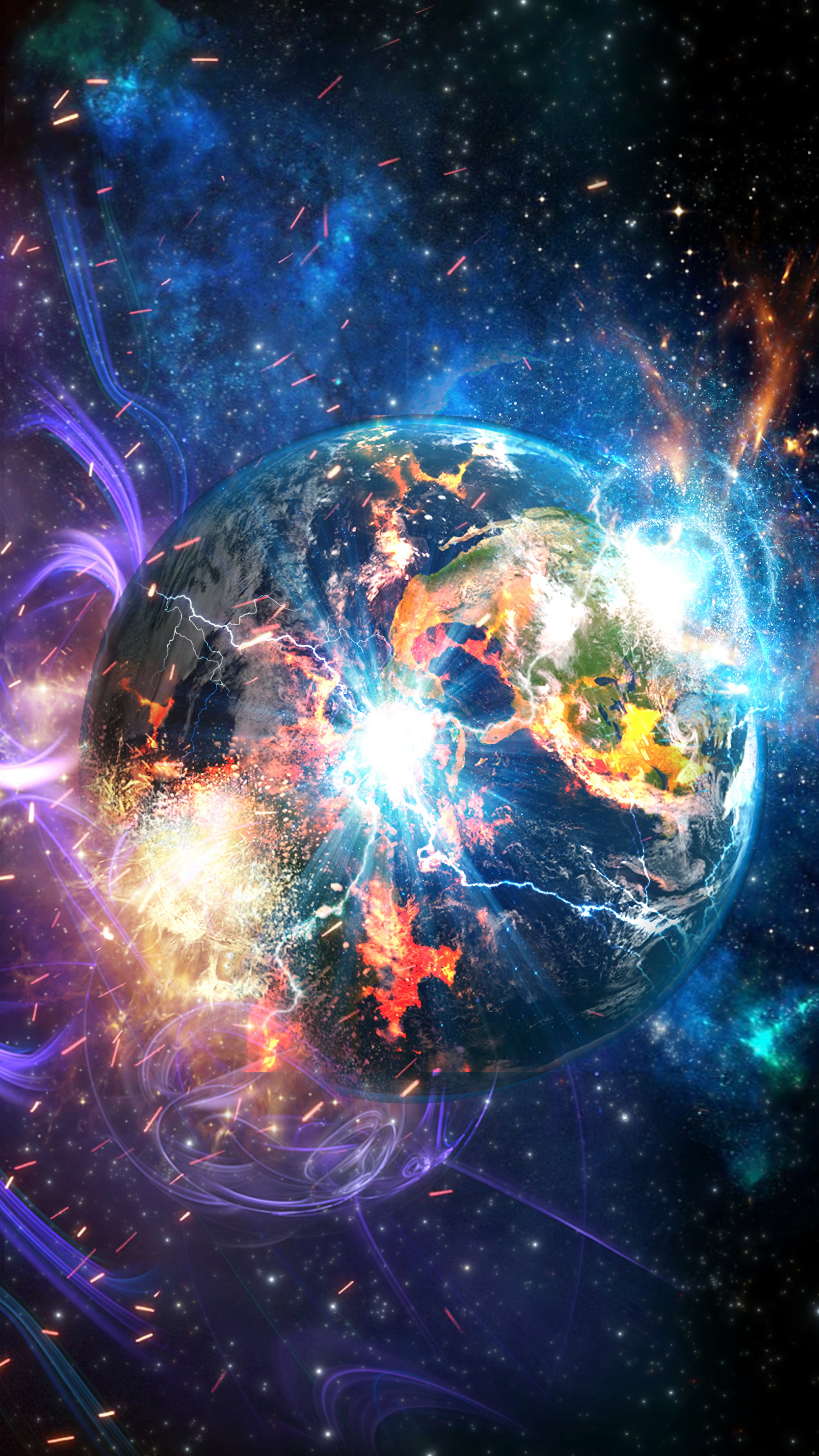 Phone Background Full HD outbreaks, shining, energy, universe