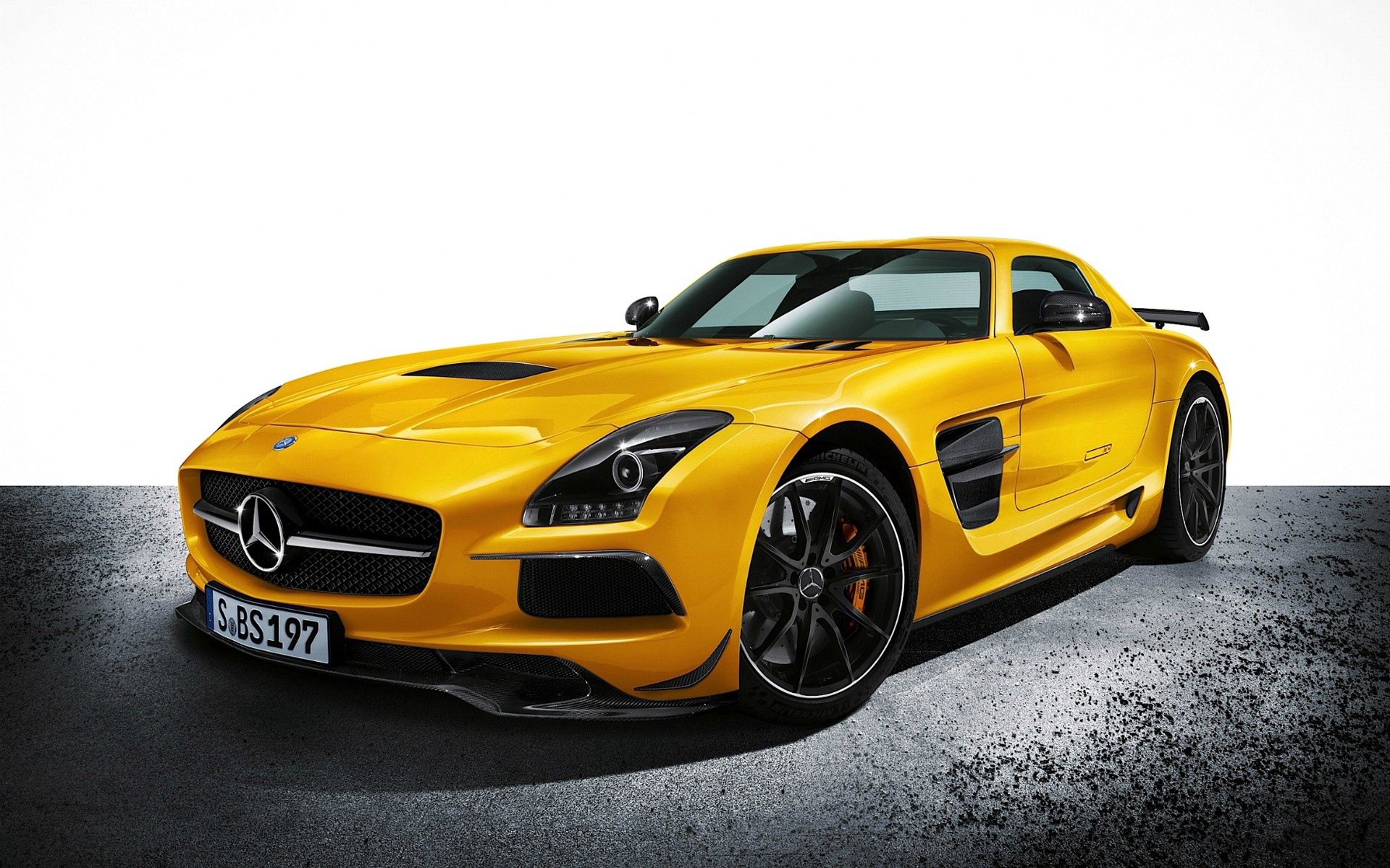 137694 download wallpaper auto, cars, yellow, mercedes-benz, sls amg screensavers and pictures for free