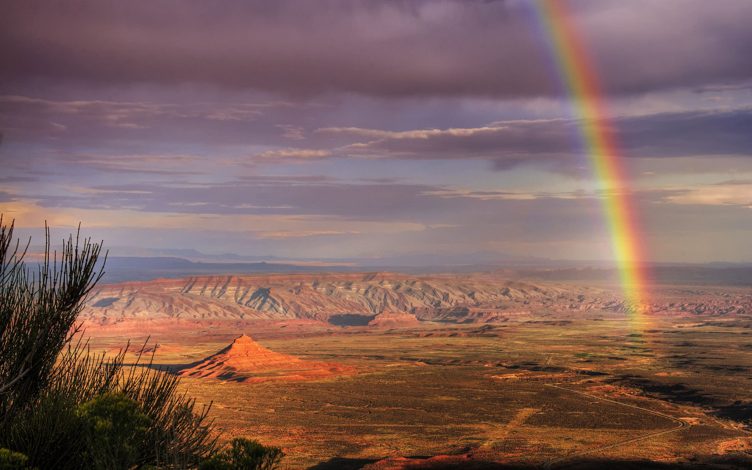 82518 Bild herunterladen regenbogen, natur, wüste, nach dem regen - Hintergrundbilder und Bildschirmschoner kostenlos