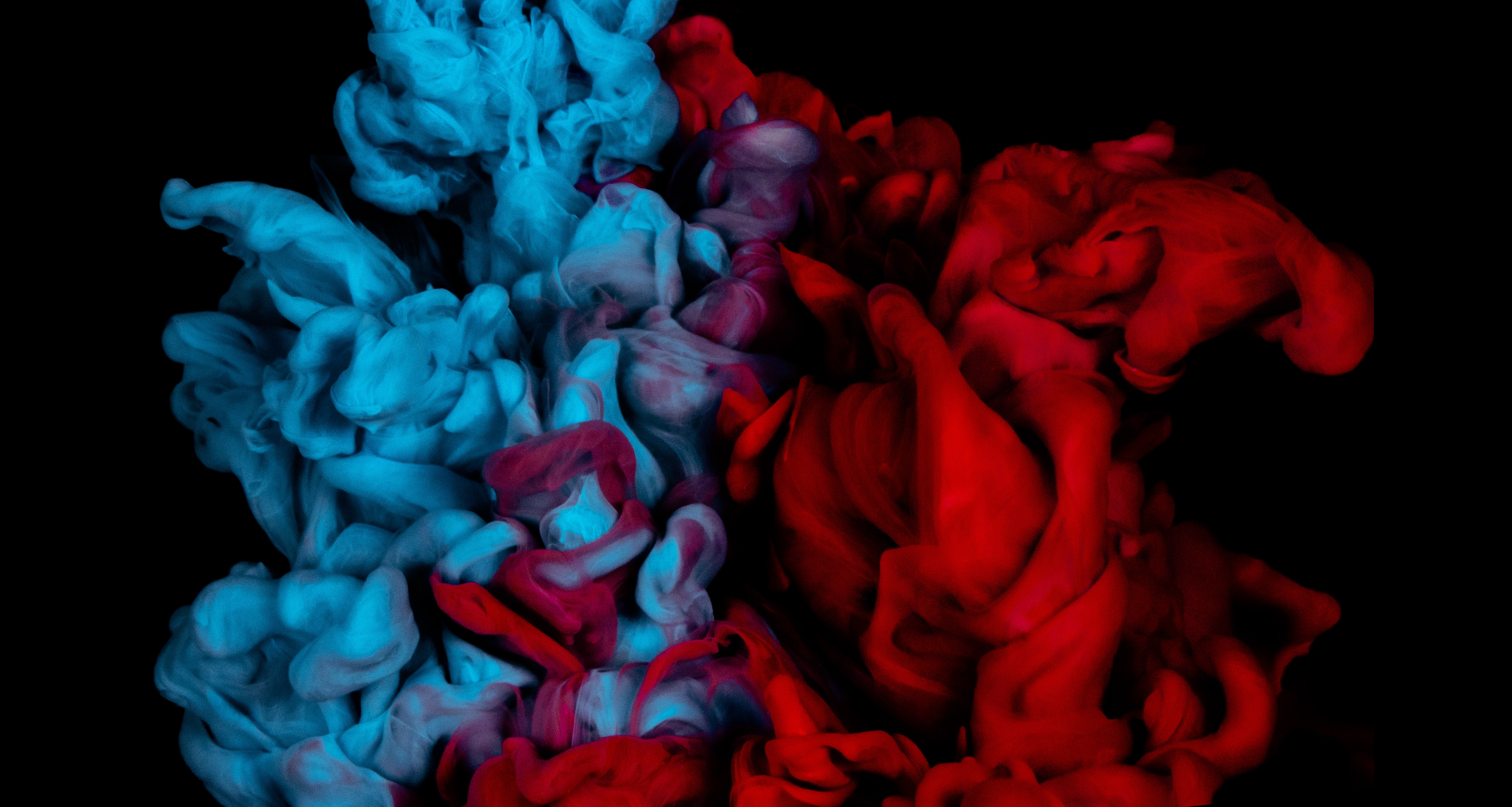 mixing, paint, blue, red 3d Wallpaper