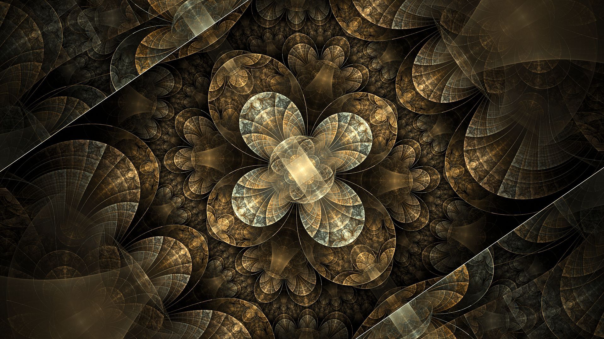 High Definition wallpaper fractal, abstract, gold