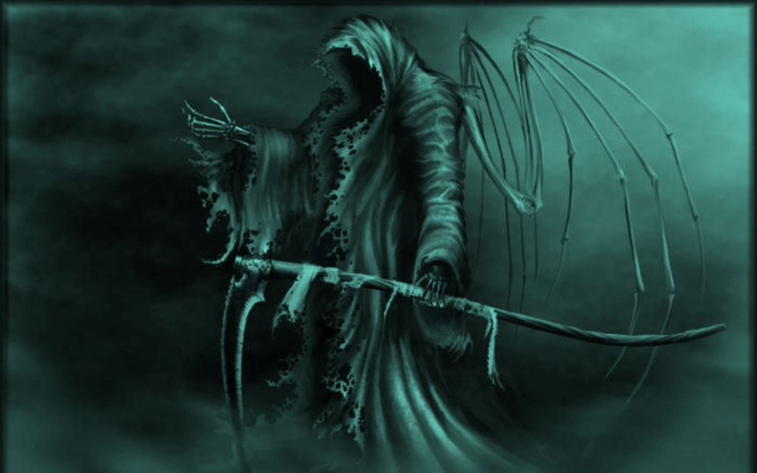 demon, dark, grim reaper, scythe 4K