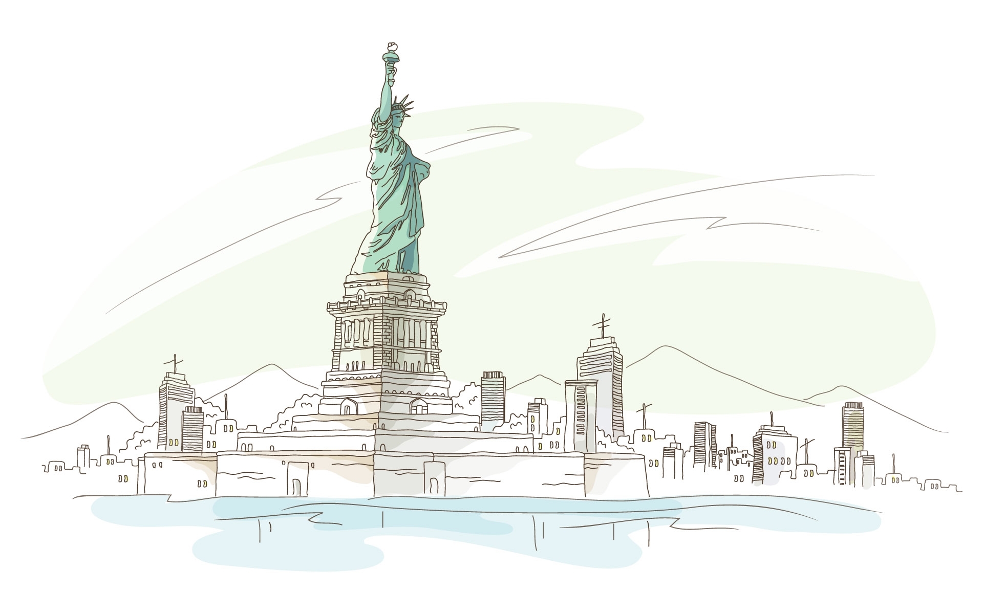 27337 Hintergrundbilder und Statue Of Liberty Bilder auf dem Desktop. Laden Sie bilder, landschaft, weiß Bildschirmschoner kostenlos auf den PC herunter