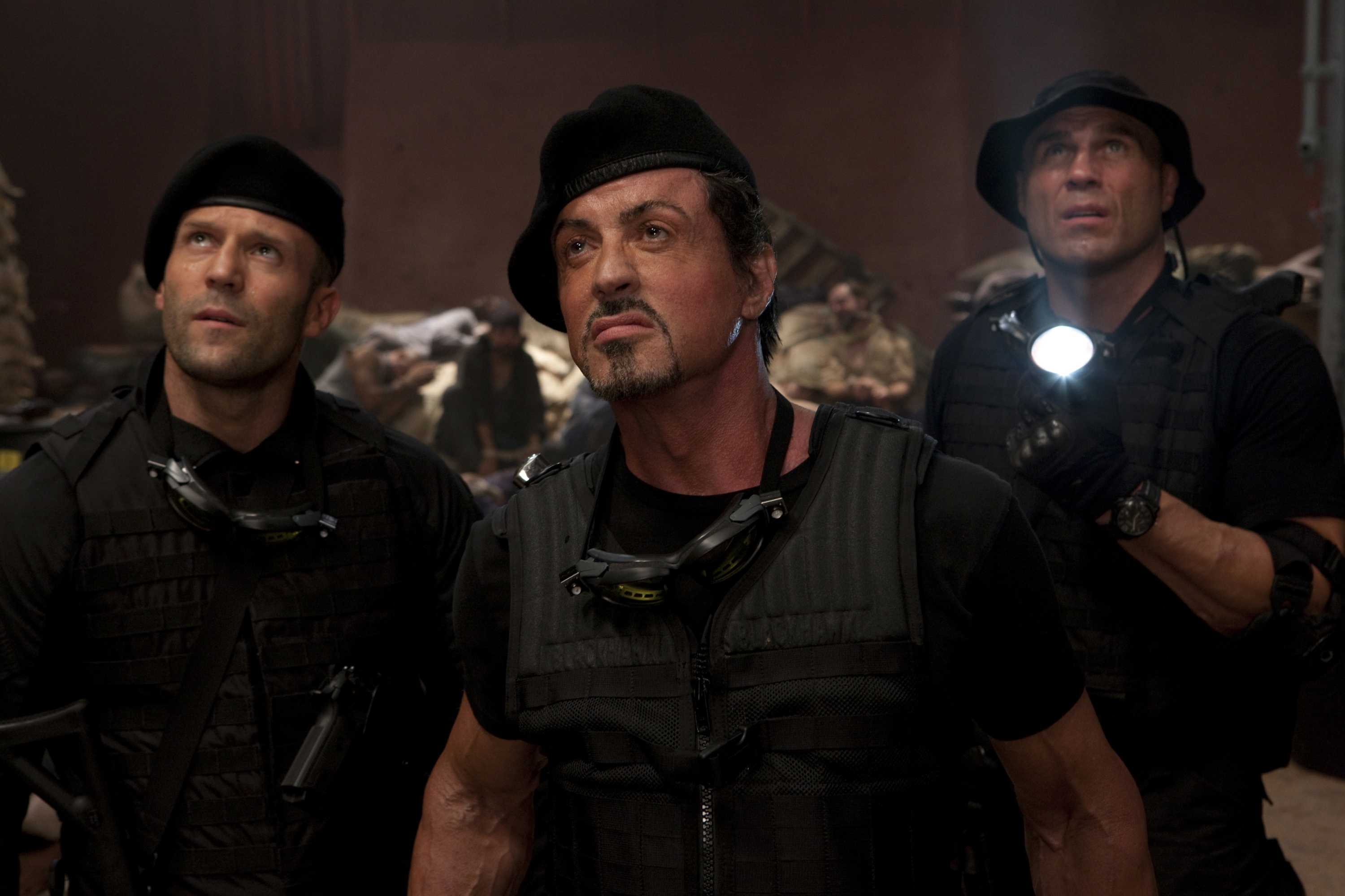 movie, the expendables, barney ross, jason statham, lee christmas, randy couture, sylvester stallone, toll road cellphone