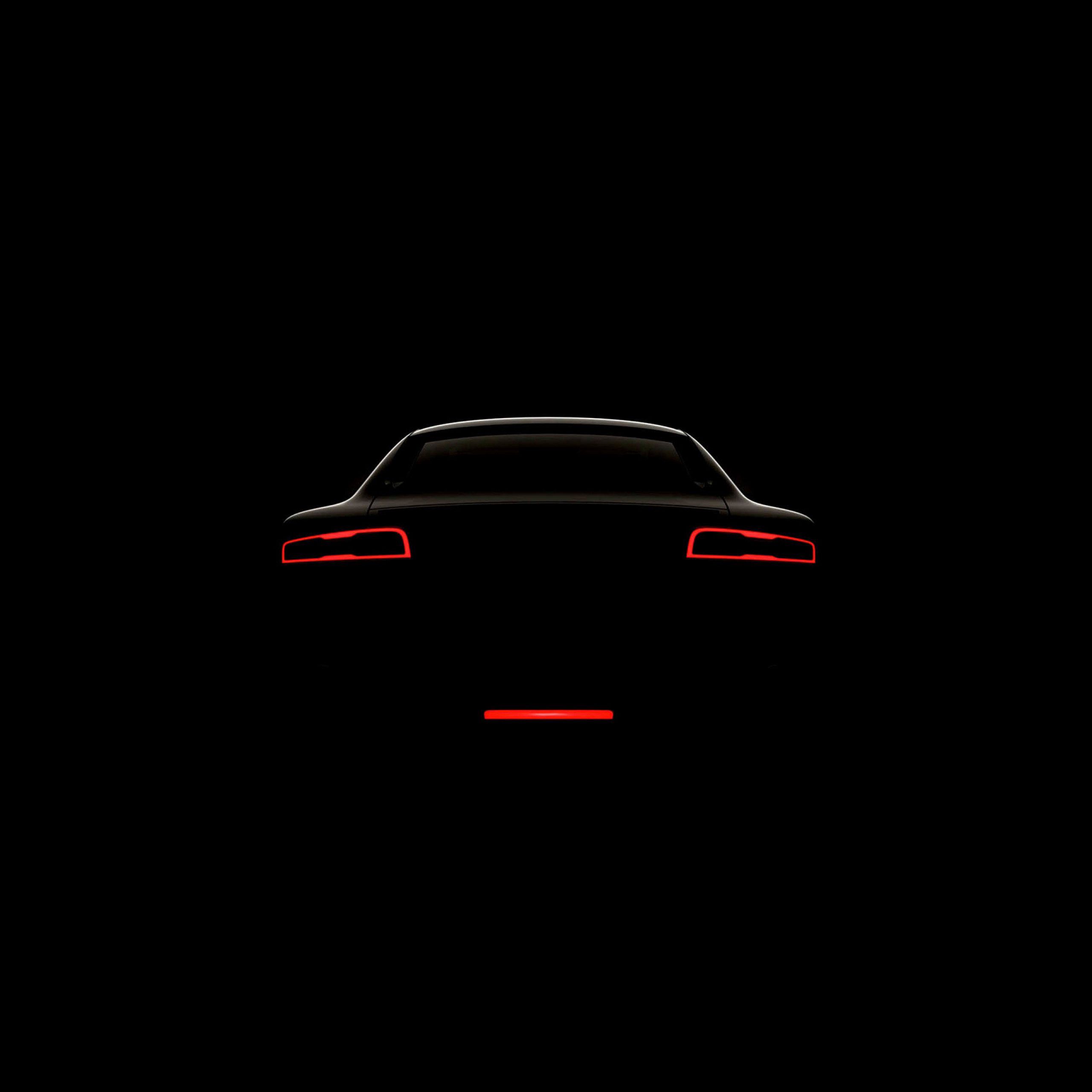 dark, car, minimalism, lights, headlights 5K