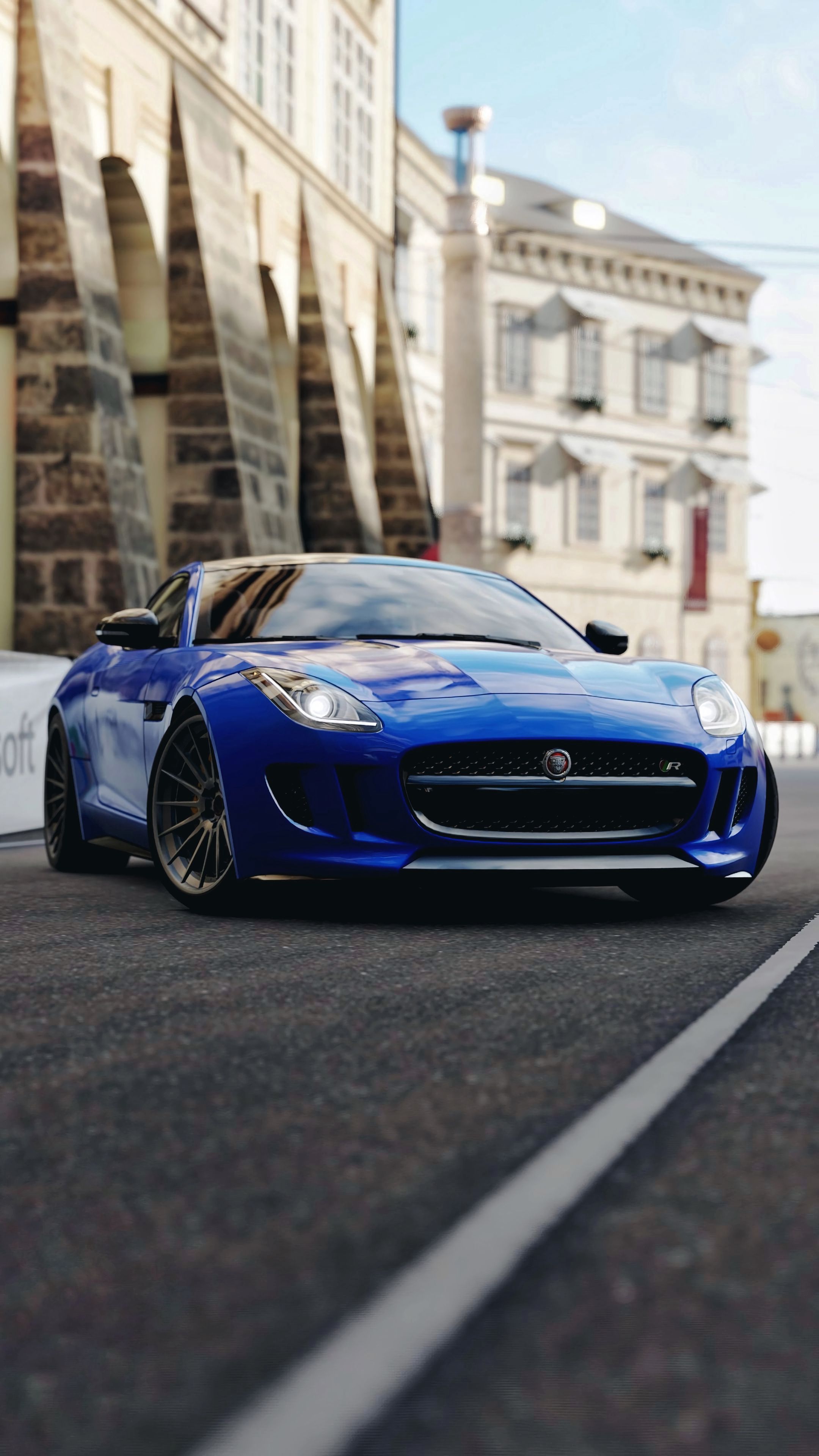 sports car, sports, jaguar, cars, blue, front view, jaguar f-type, race