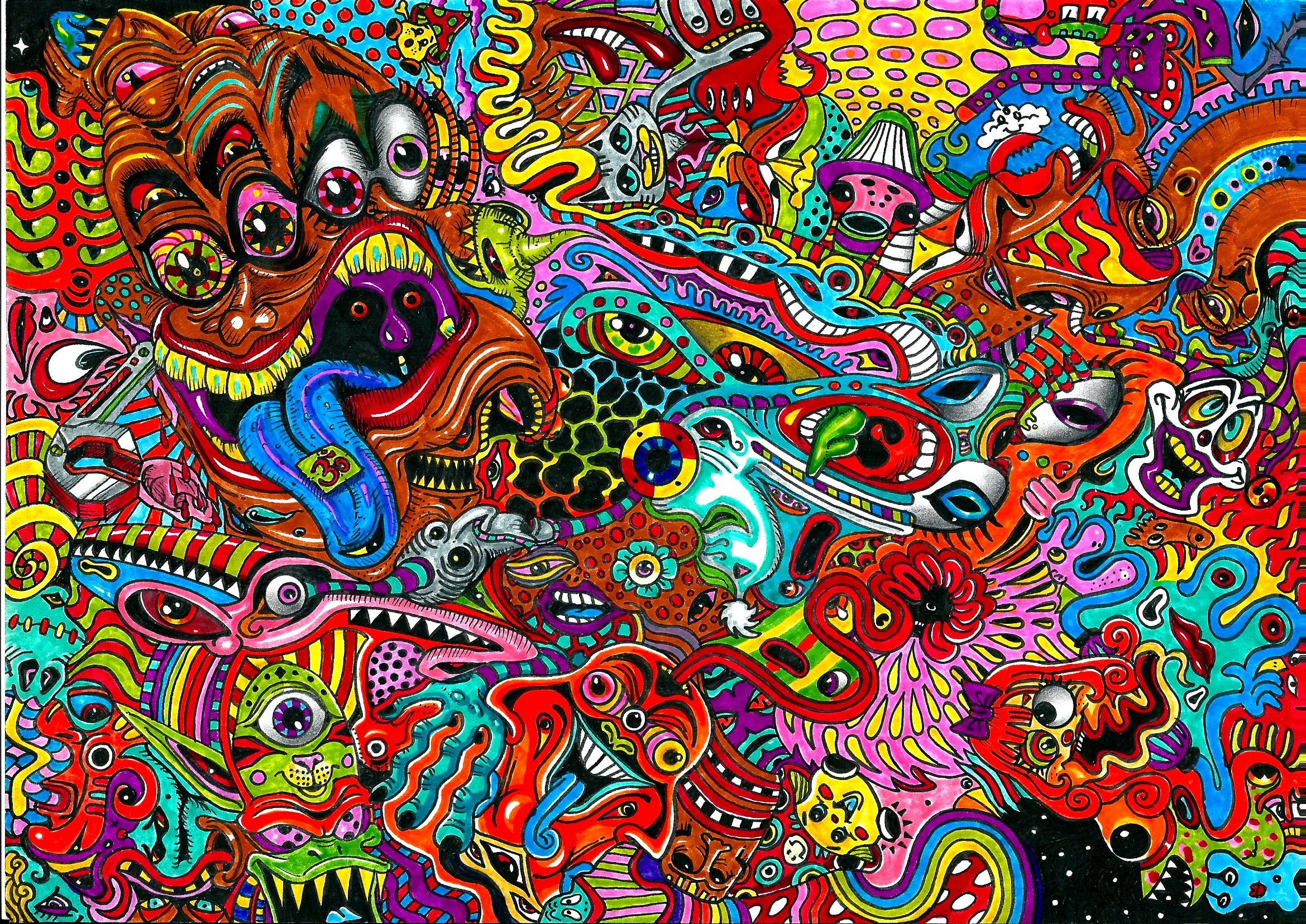 colorful, drawing, artistic, psychedelic, surreal mobile wallpaper