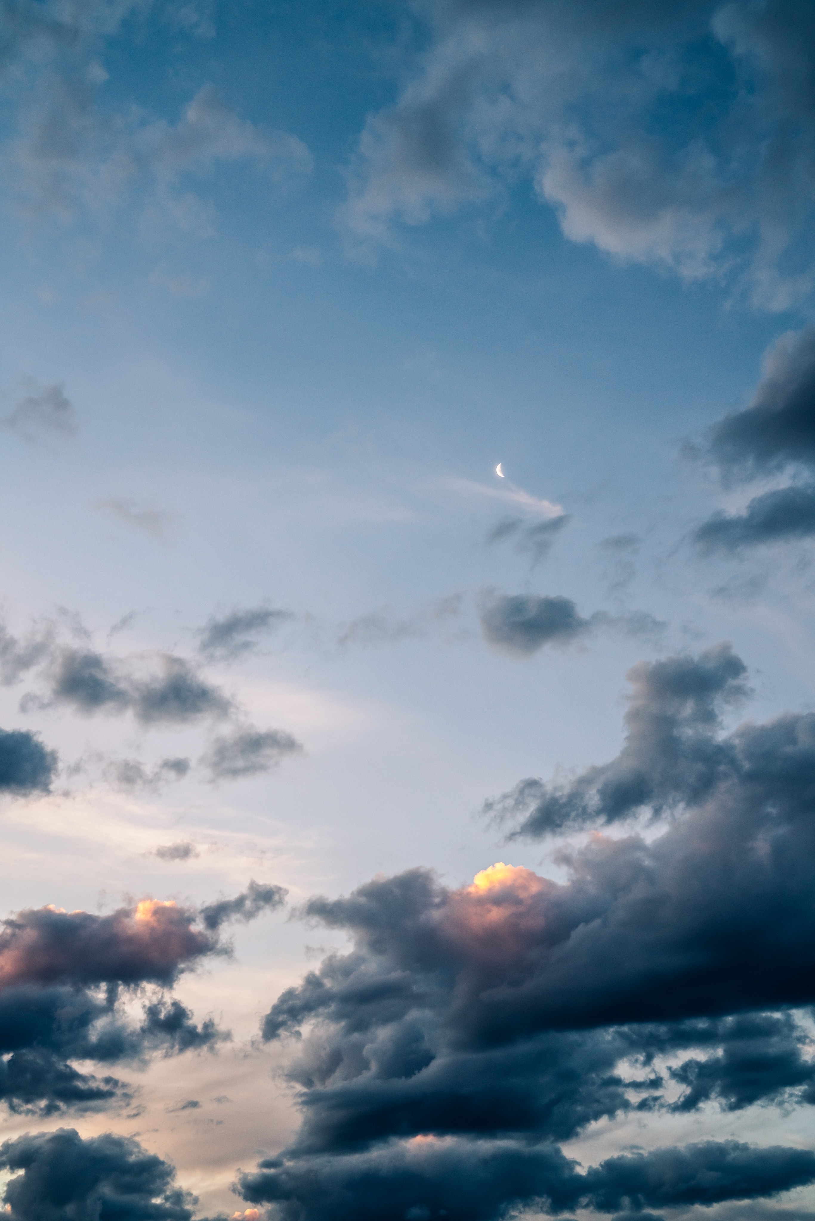 atmosphere, clouds, moon, nature, sky