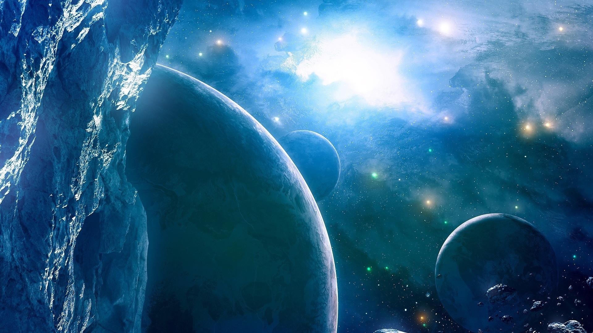 universe, fantasy, blue HD Phone wallpaper