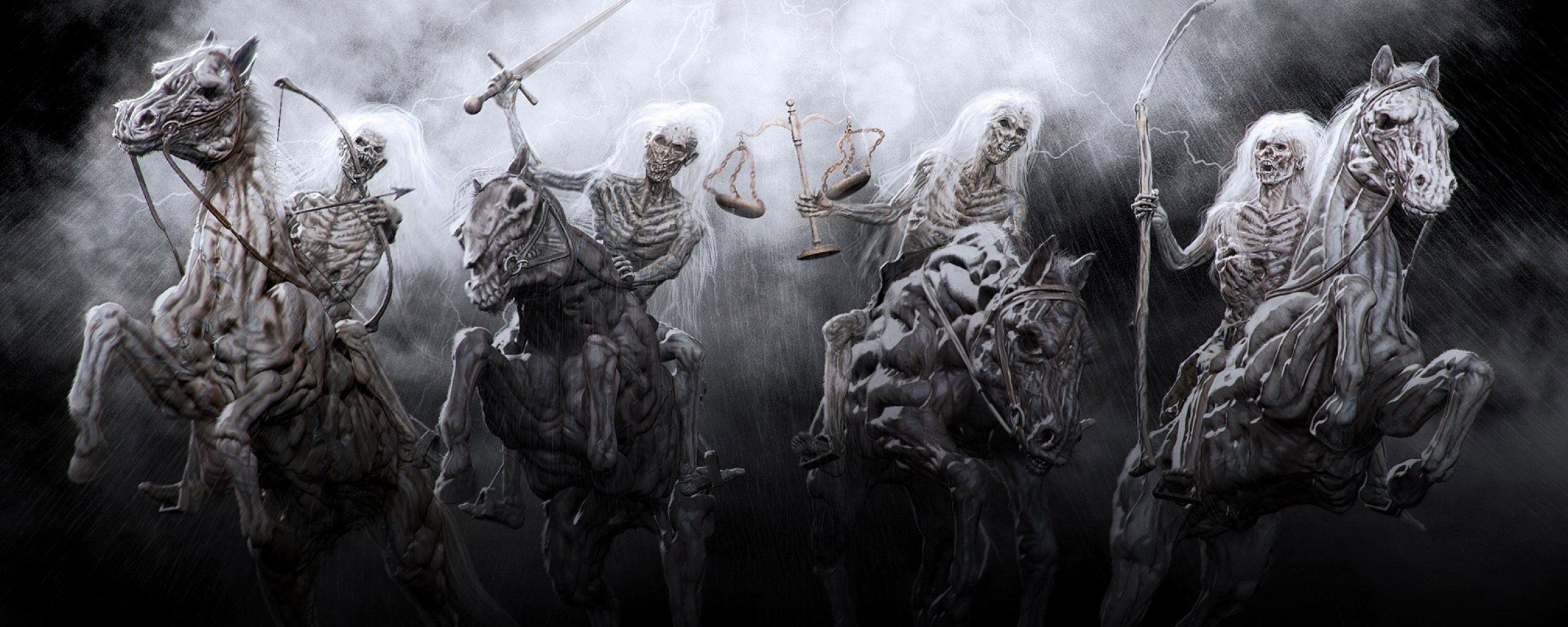 four horsemen of the apocalypse, armageddon, dark Square Wallpapers