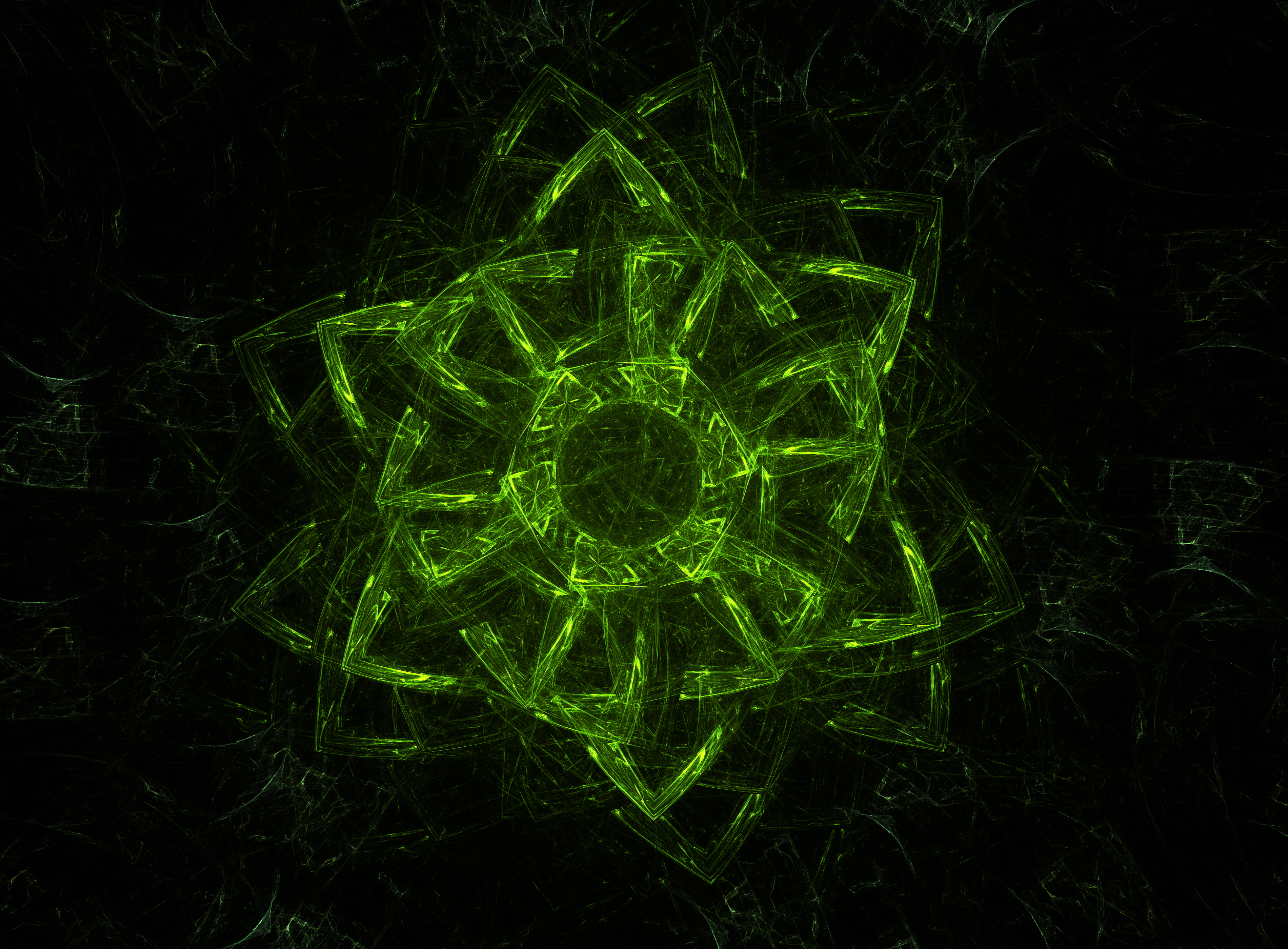 abstract, glow, green, fractal HD Wallpaper for Phone
