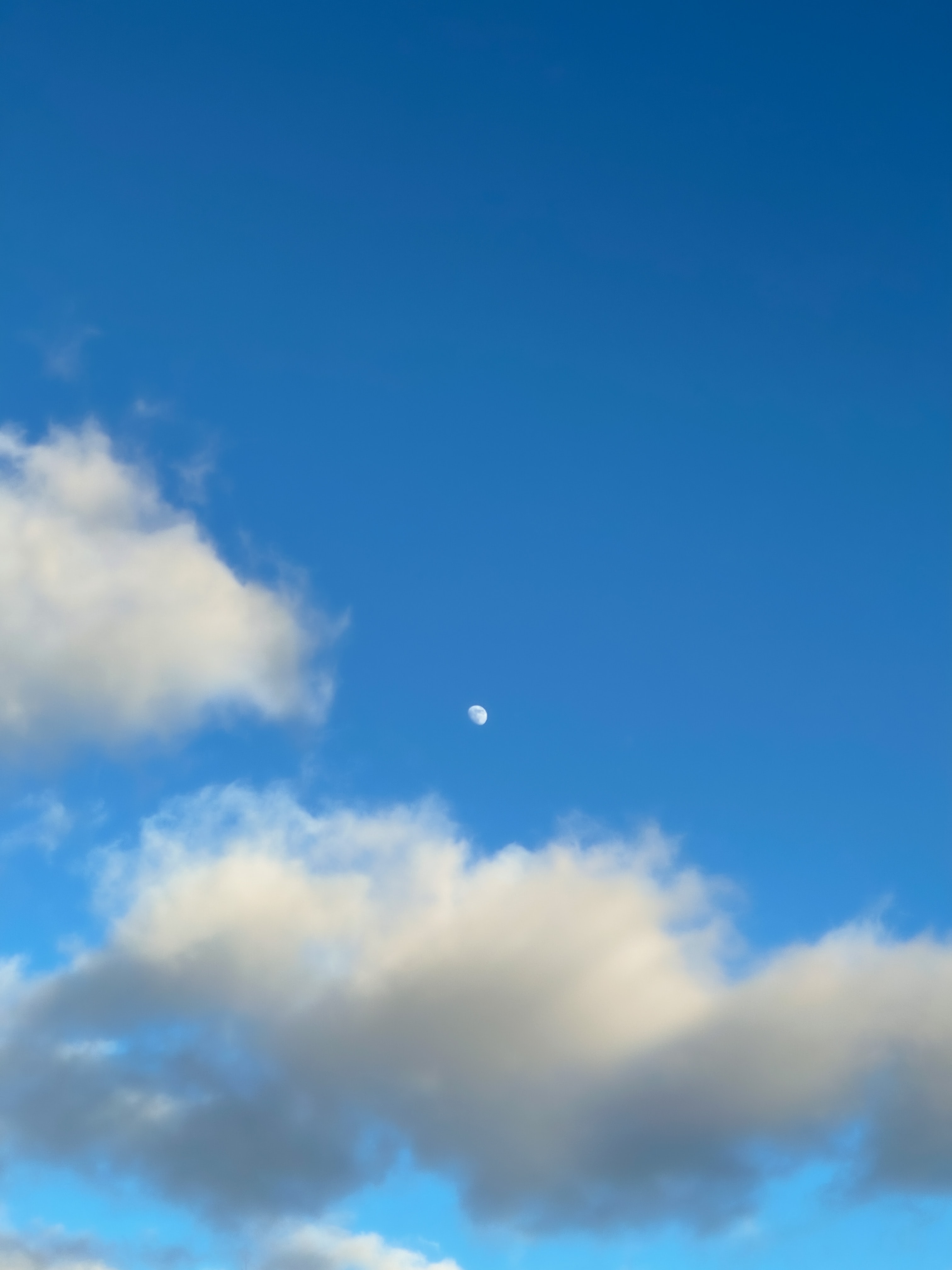 sky, nature, clouds, moon, blue